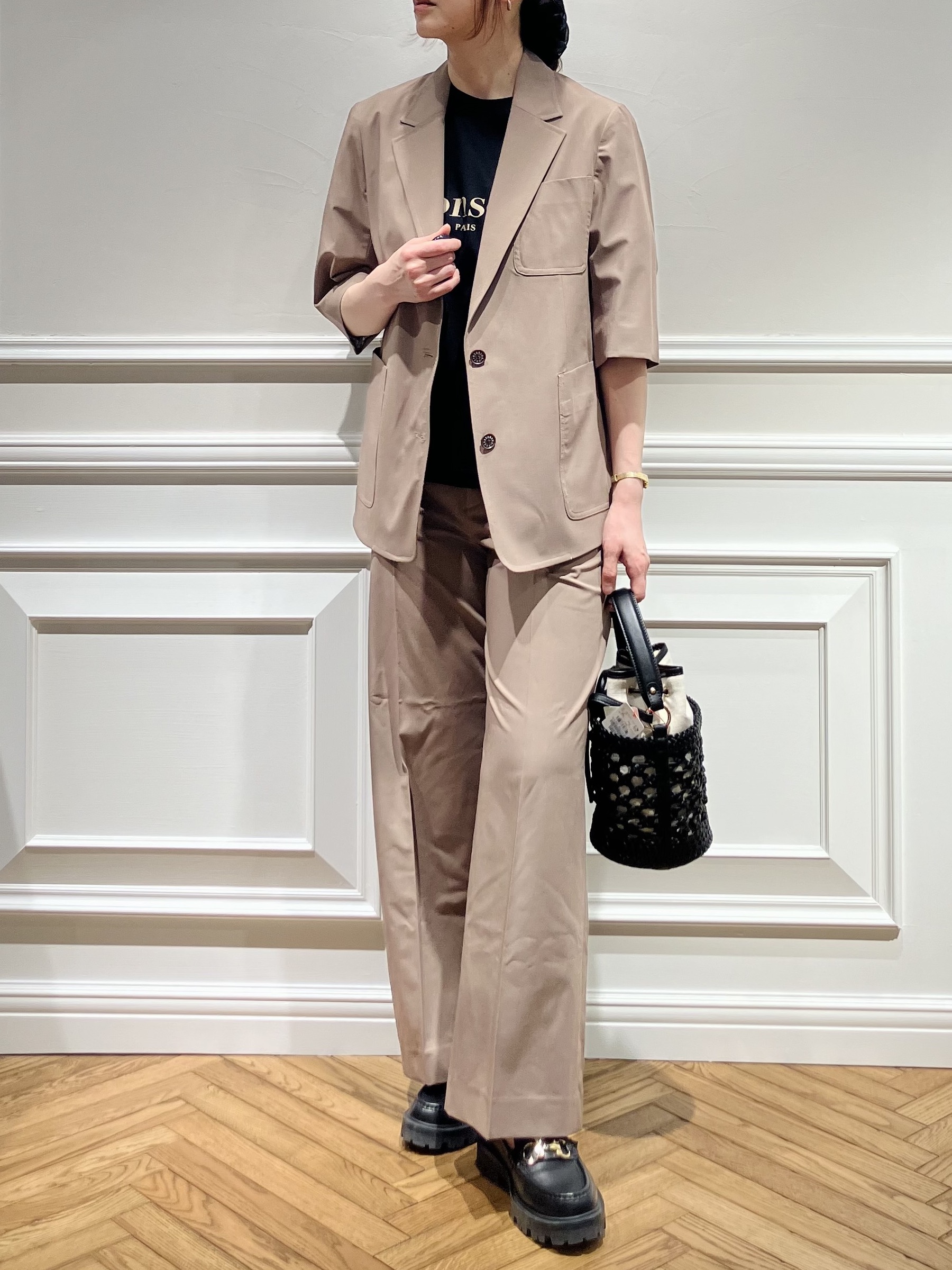 TSUKUIさんの「DRESSTERIOR｜【接触冷感/セットアップ可】 2WAYストレッチスリークオータージャケット」を使ったコーディネート