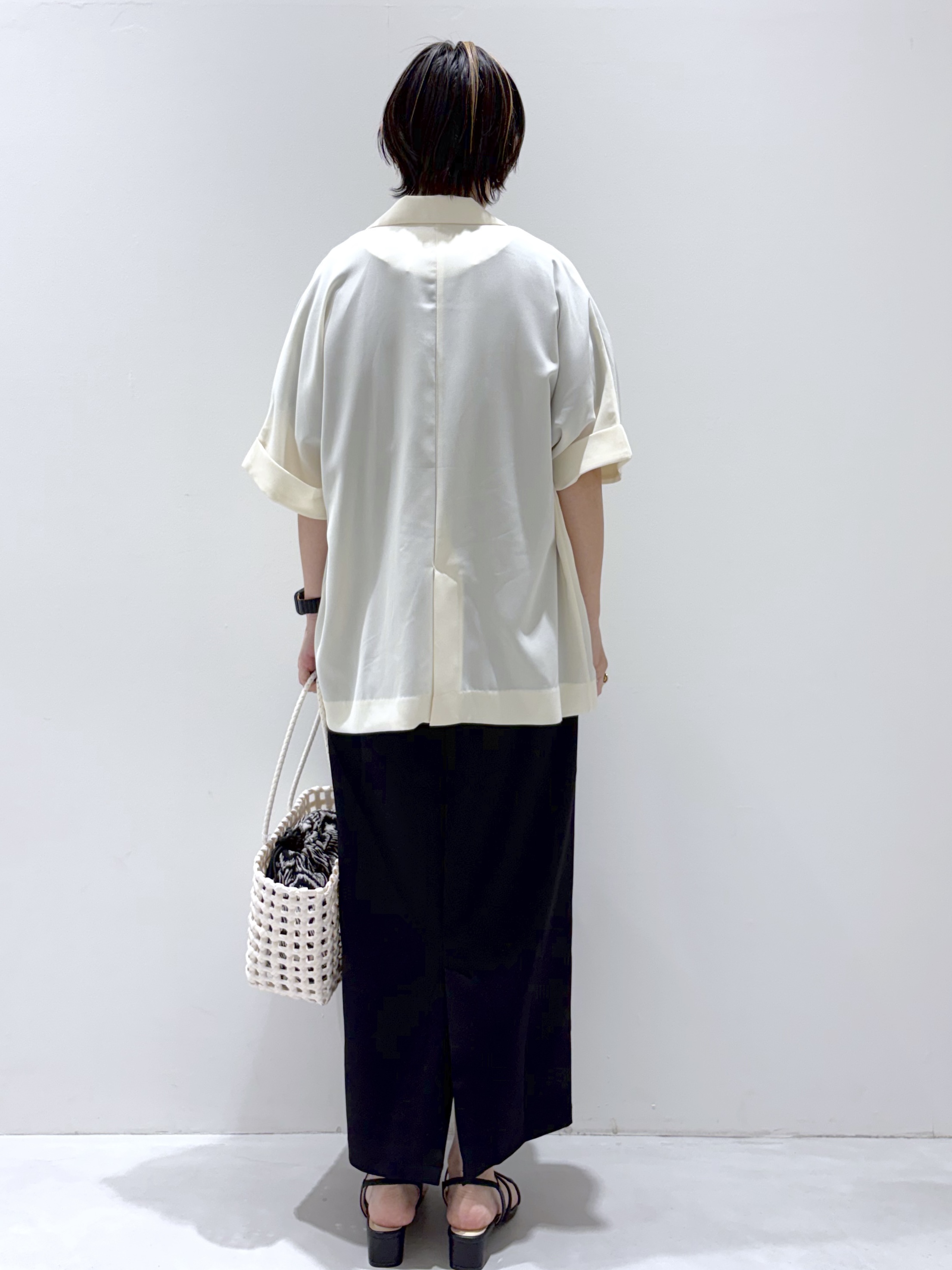 こじさんの「OPAQUE.CLIP｜【接触冷感／吸水速乾／防シワ】リネンライクテーラードジャケット《洗濯機OK》」を使ったコーディネート