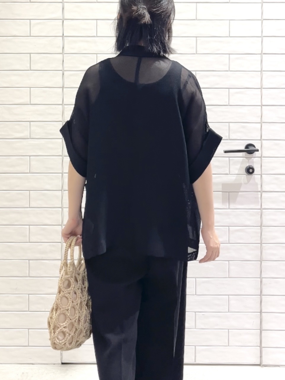 しおりさんの「OPAQUE.CLIP｜メッシュテーラードジャケット【洗濯機OK】」を使ったコーディネート