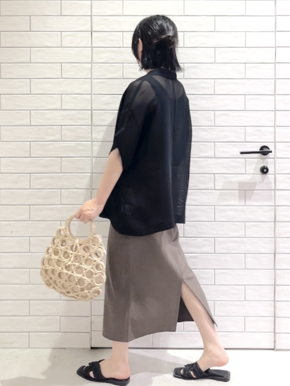 しおりさんの「OPAQUE.CLIP｜メッシュテーラードジャケット【洗濯機OK】」を使ったコーディネート