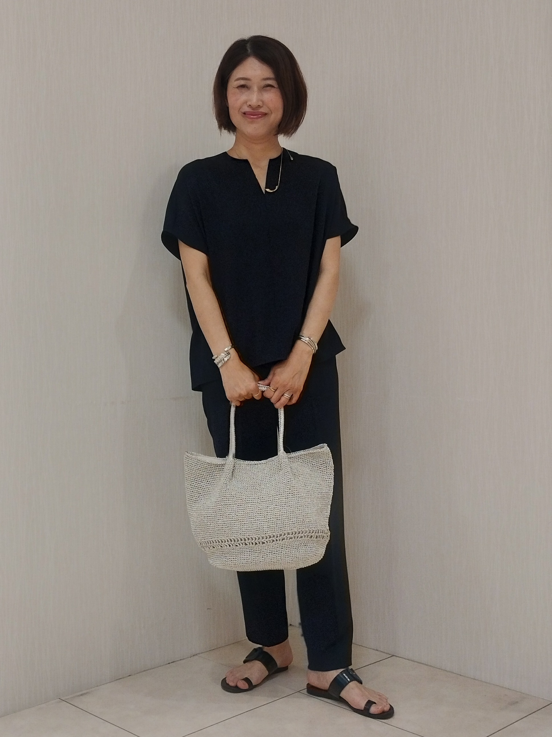 u&minus;macoさんの「UNTITLED｜【接触冷感/UVカット/遮熱機能】フライスジャージカーディガン」を使ったコーディネート