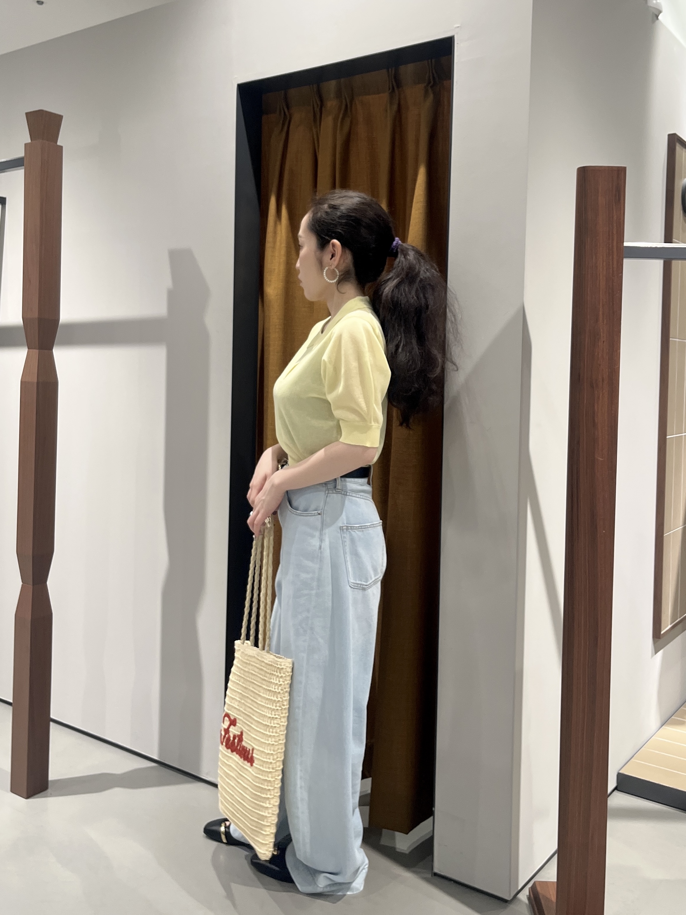 Uminoさんの「INDIVI｜フォルムスリーブポロニット」を使ったコーディネート