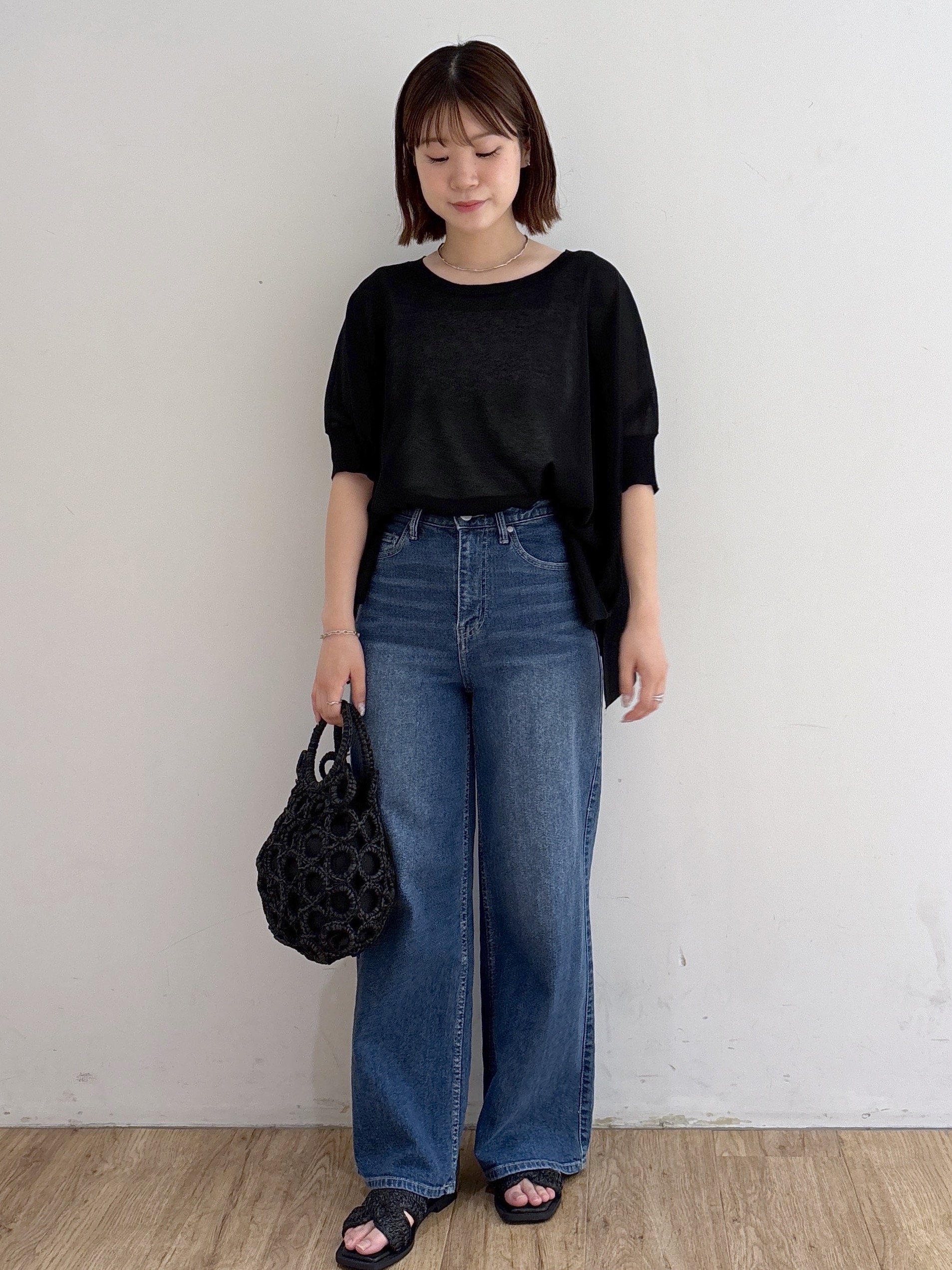 mireiさんの「OPAQUE.CLIP｜ドライタッチドルマンニット【洗濯機OK】」を使ったコーディネート