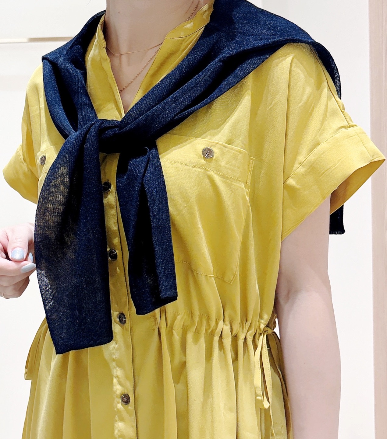 MIYUさんの「grove｜高評価！【洗える/名品】大人の透け感、シアーカーディガン」を使ったコーディネート