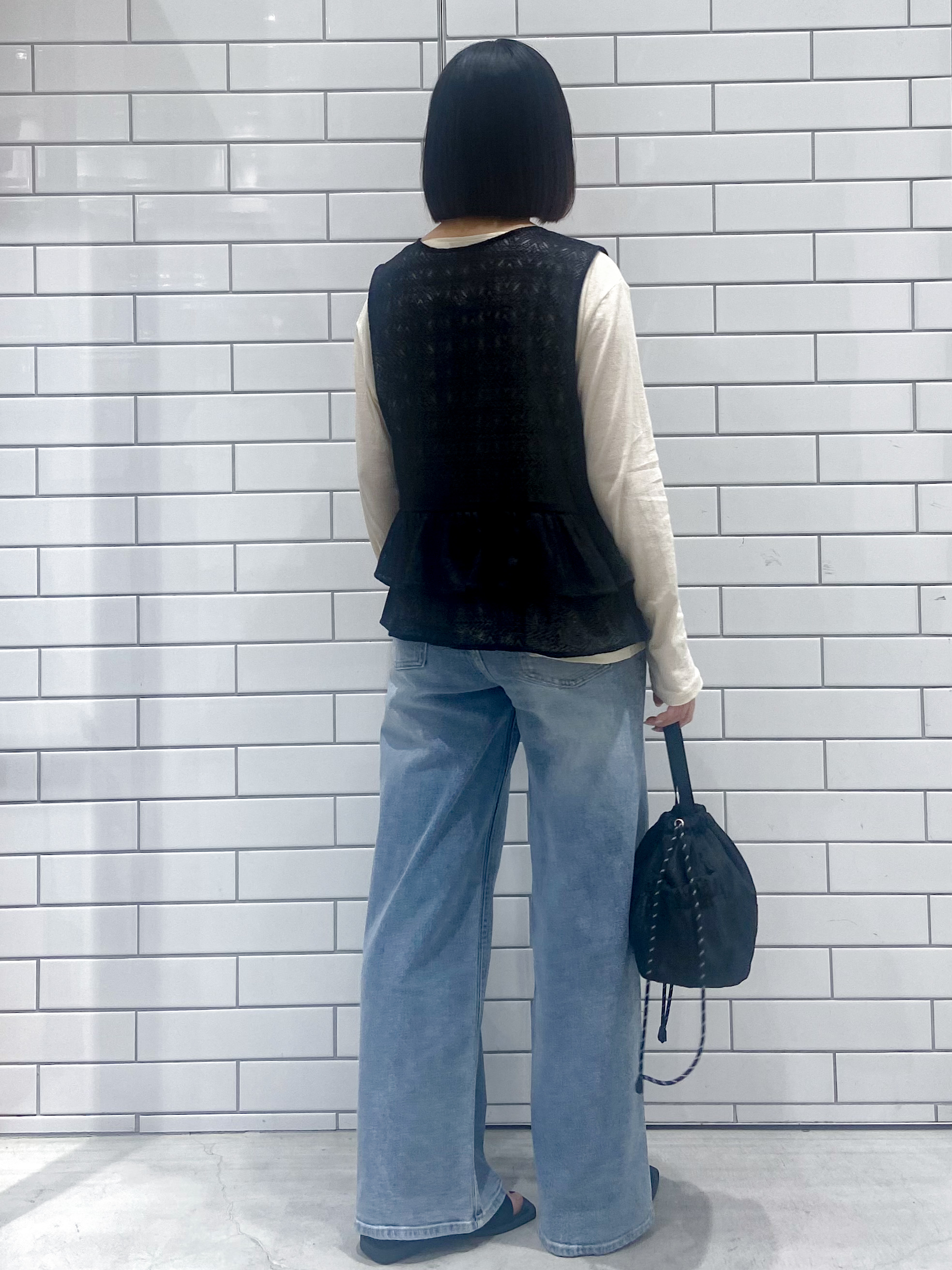 kimiさんの「OPAQUE.CLIP｜レースペプラムジレ【洗濯機OK】」を使ったコーディネート