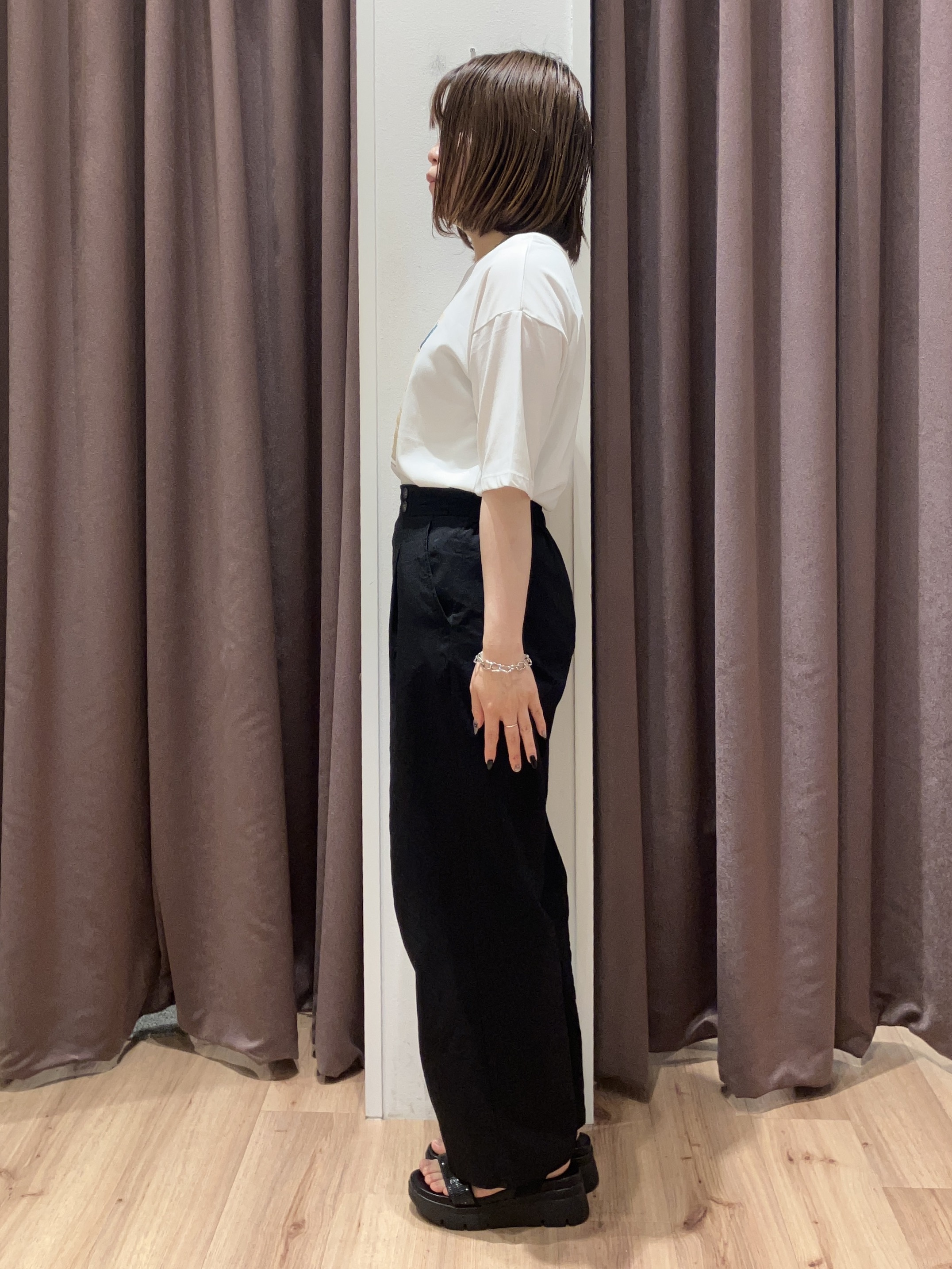 みちゃさんの「grove｜【UVカット/接触冷感】プリントアソート5分袖Tシャツ」を使ったコーディネート