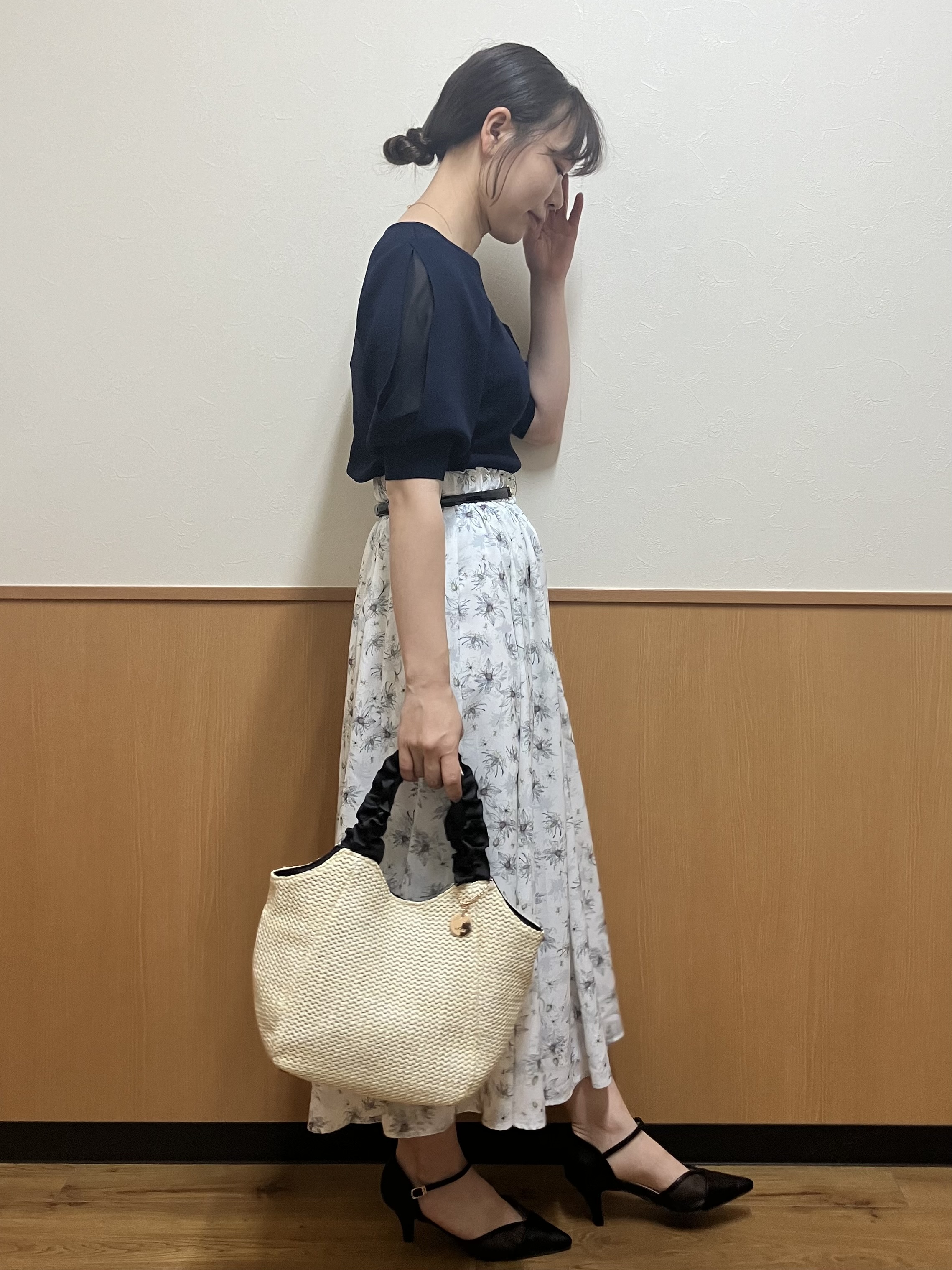 MAYUKIさんの「index｜【接触冷感／UVケア】クールタッチラップスリーブニット《洗濯機OK／XS～3L／9col》」を使ったコーディネート