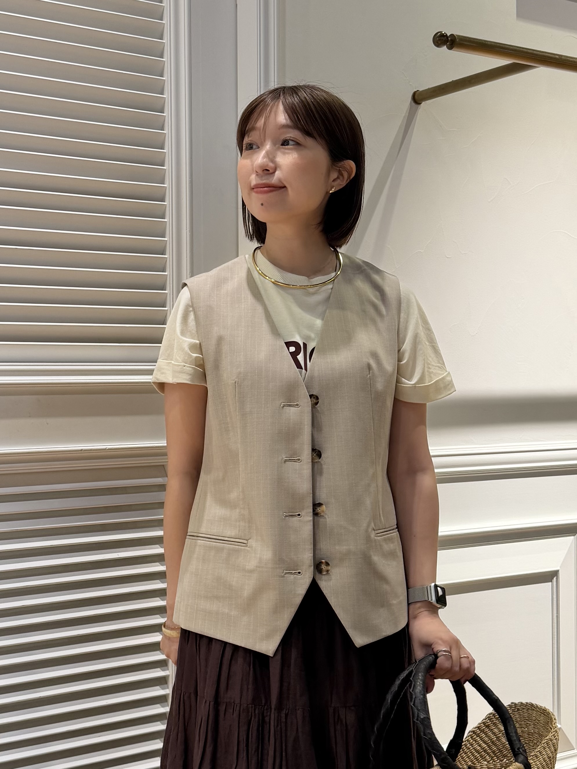 つじ まこさんの「DRESSTERIOR｜【再入荷】コットンボイルティアードスカート」を使ったコーディネート