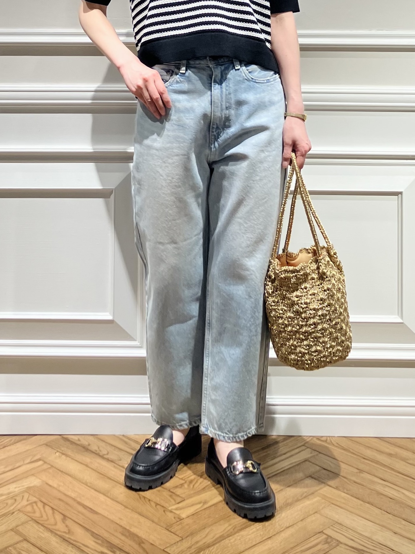 TSUKUIさんの「DRESSTERIOR｜RED CARD TOKYO（レッドカードトーキョー）JAZZルーズテーパードデニムパンツ」を使ったコーディネート