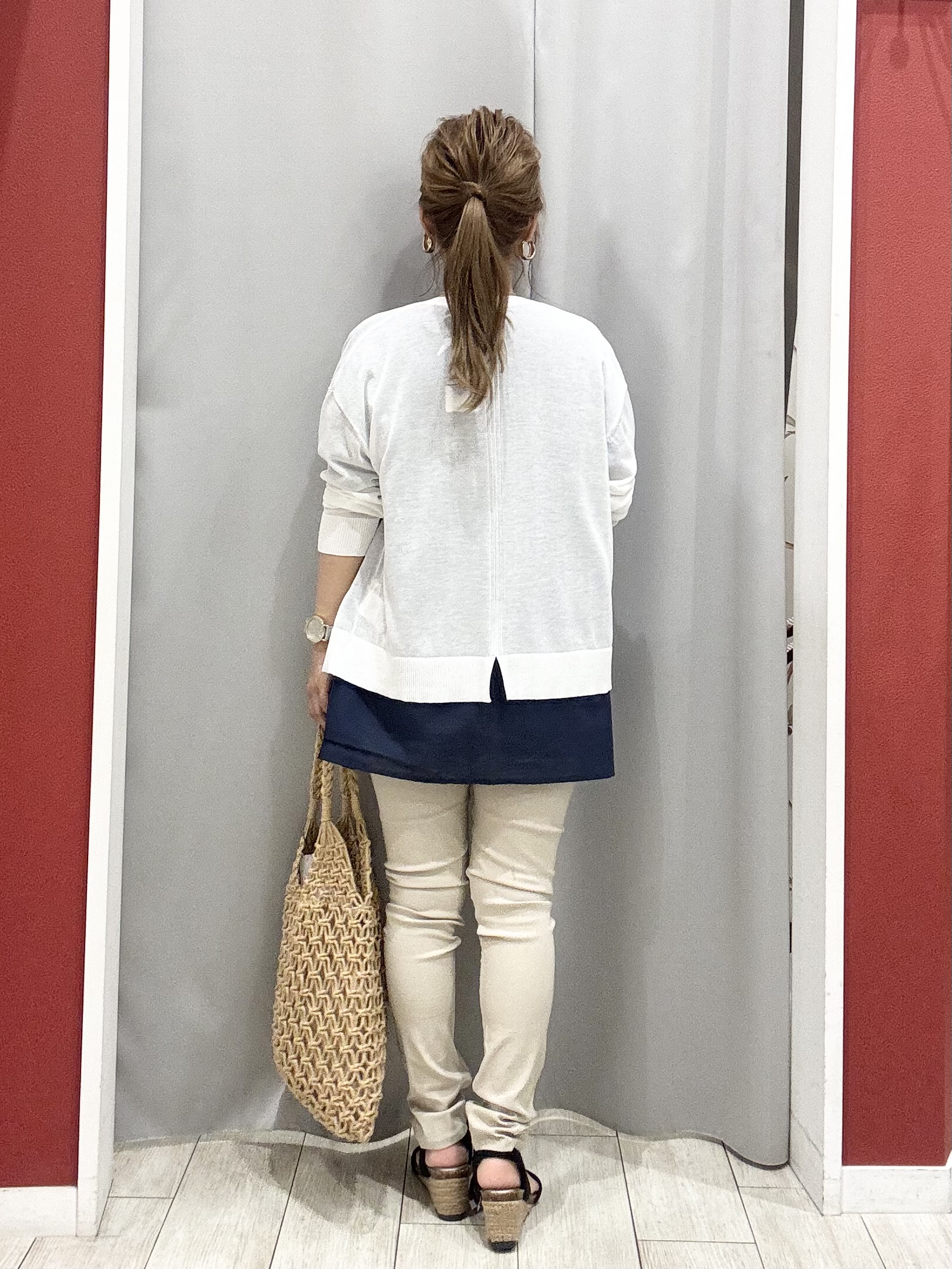 shioさんの「SHOO･LA･RUE｜【洗濯機可/S-LL】オンにもオフにも マルチに使えるボタンレスカーディガン」を使ったコーディネート