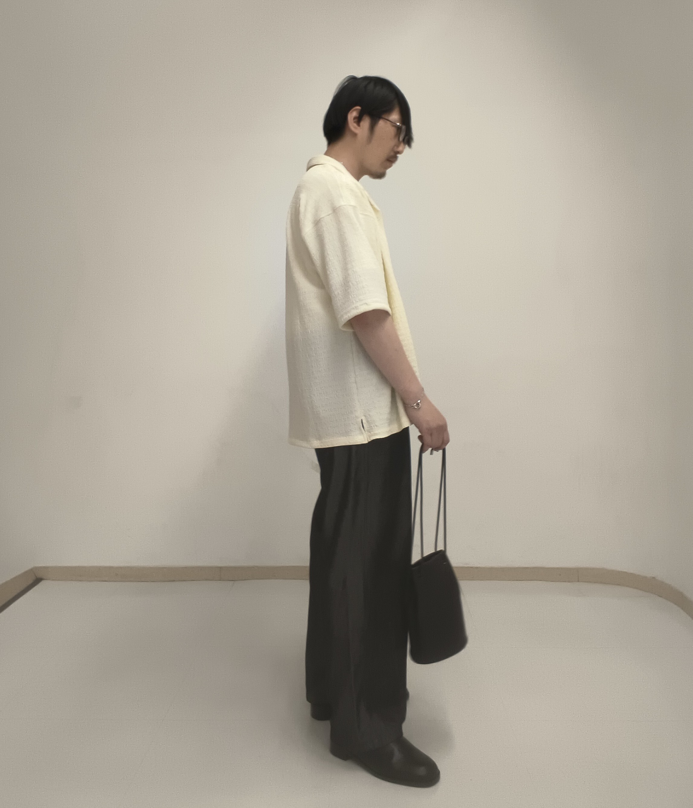 サクライさんの「tk.TAKEO KIKUCHI｜シュリンクジャガード開襟シャツ」を使ったコーディネート