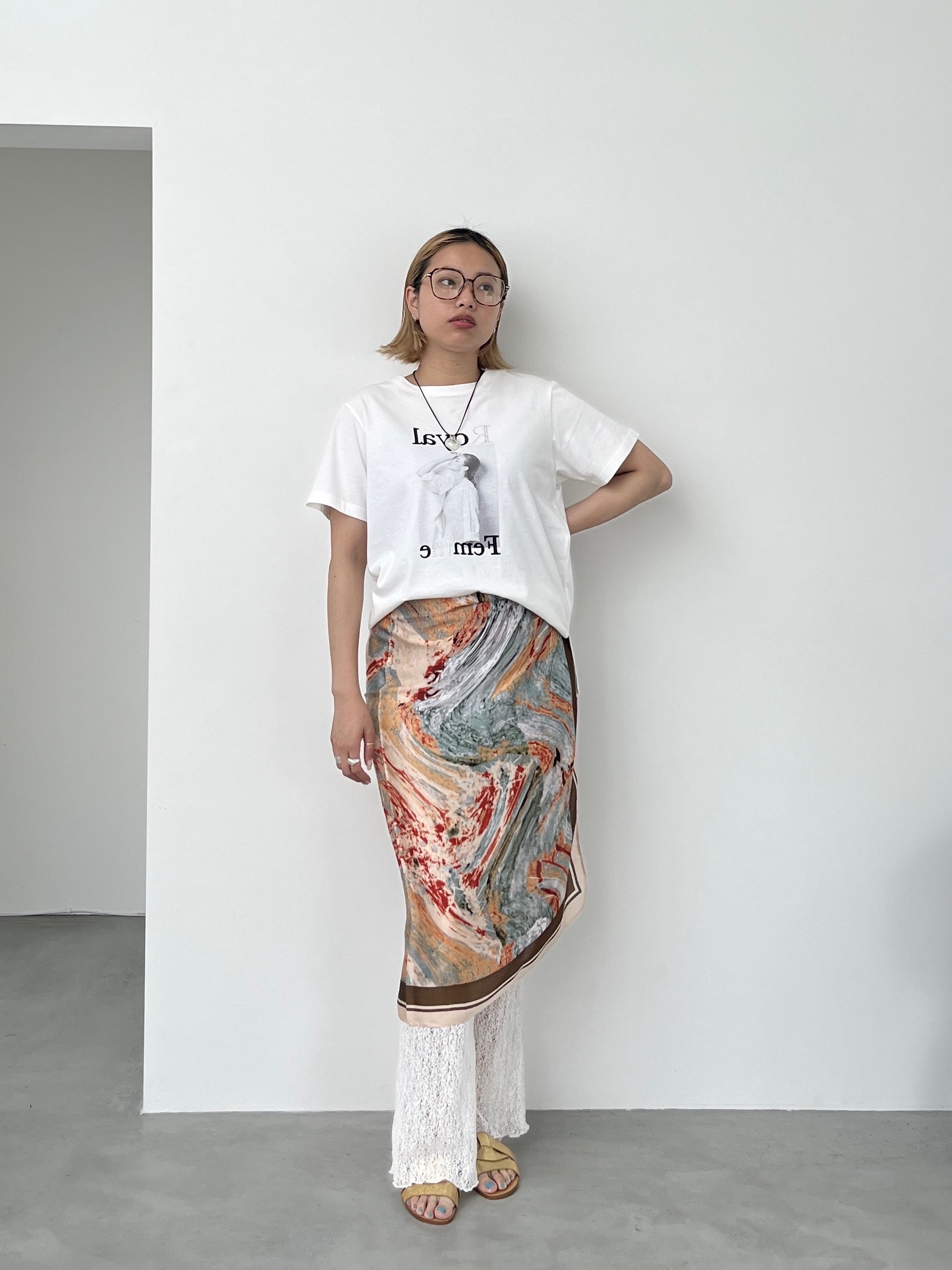 Harukaさんの「INDIVI｜タイポグラフィTシャツ【接触冷感】」を使ったコーディネート