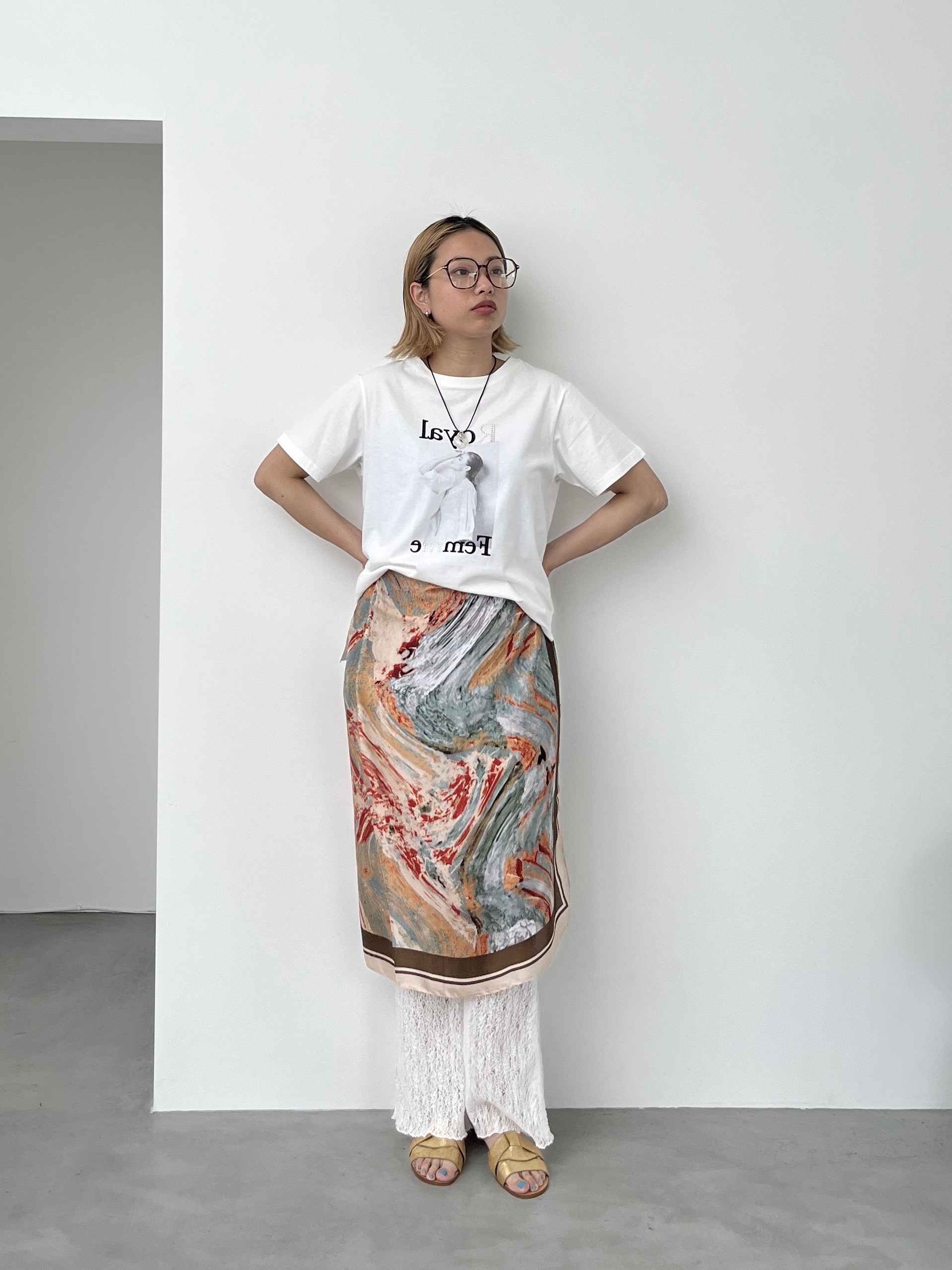 Harukaさんの「INDIVI｜タイポグラフィTシャツ【接触冷感】」を使ったコーディネート