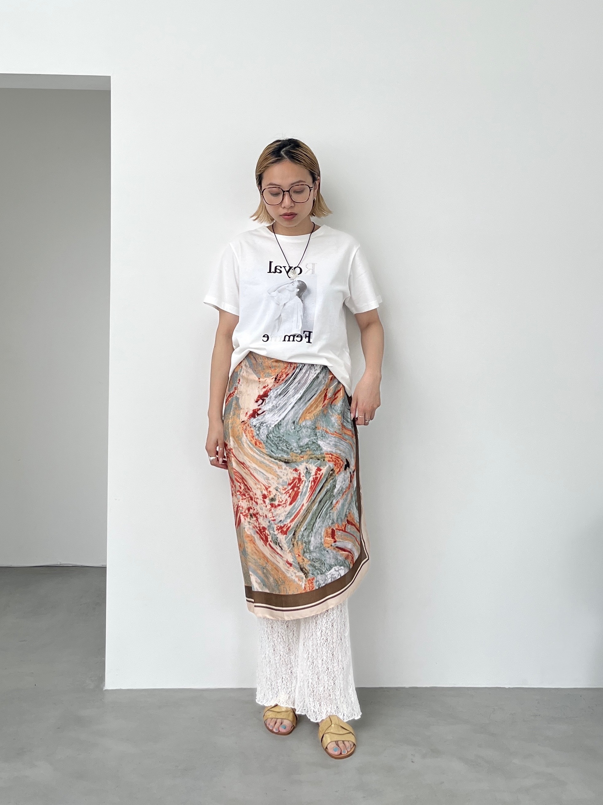 Harukaさんの「INDIVI｜タイポグラフィTシャツ【接触冷感】」を使ったコーディネート