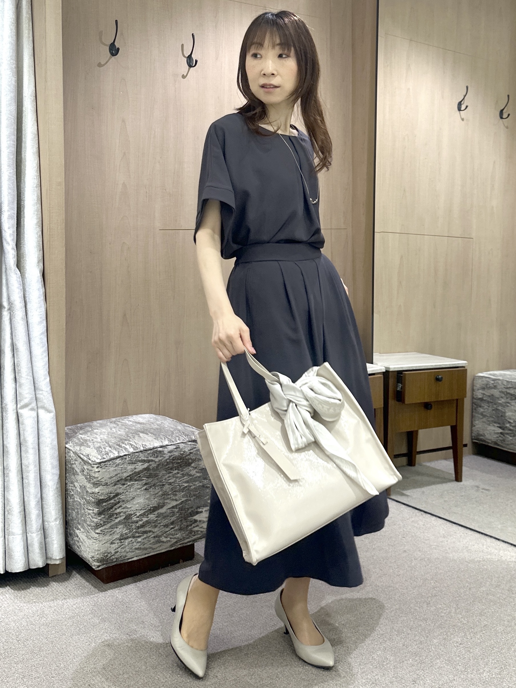 Miwaさんの「UNTITLED｜◆【アンサンブル可】ラメ混クルーネックカーディガン」を使ったコーディネート