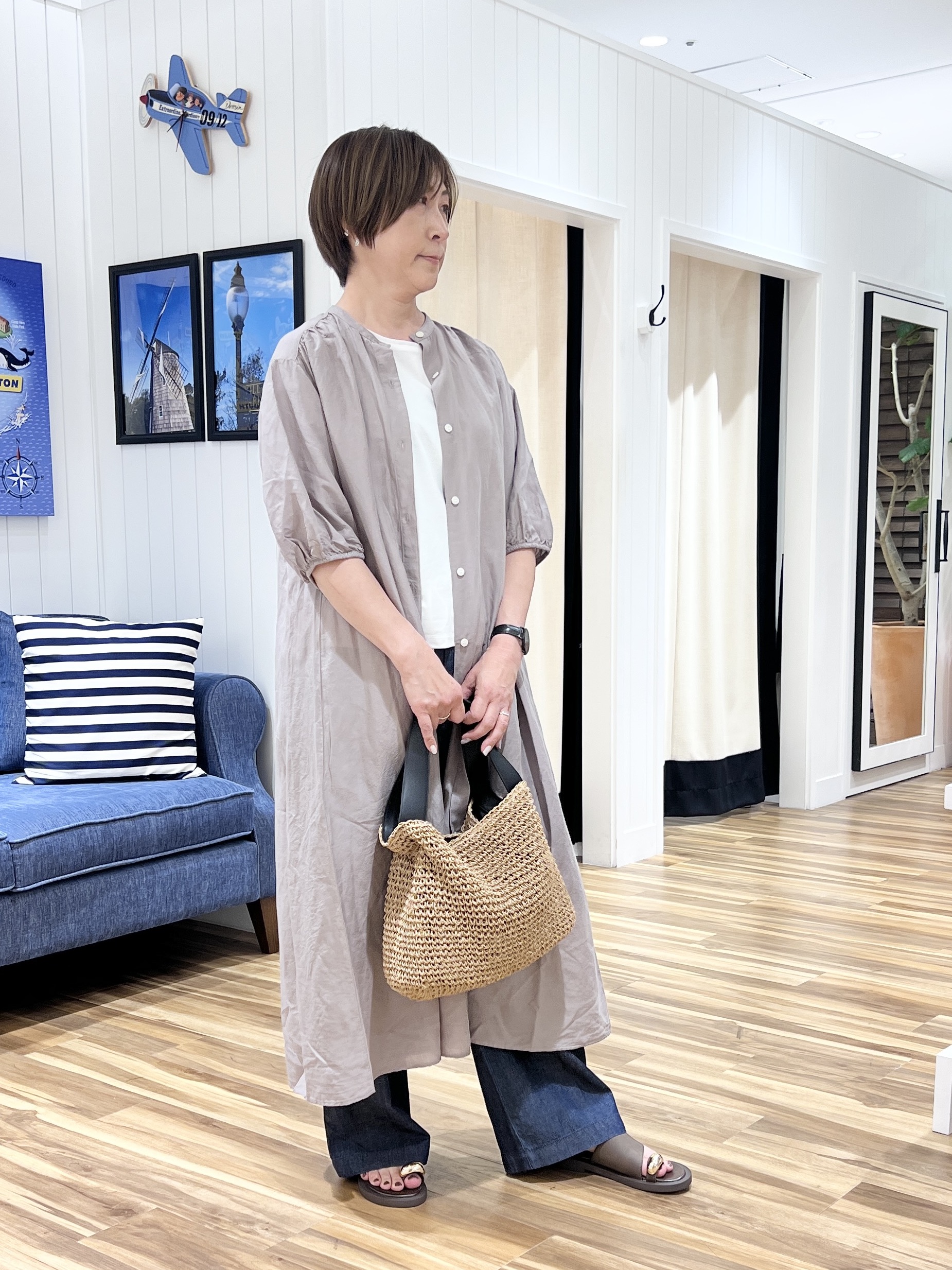 haruさんの「Dessin｜【UVカット/接触冷感】美光沢カットソー」を使ったコーディネート