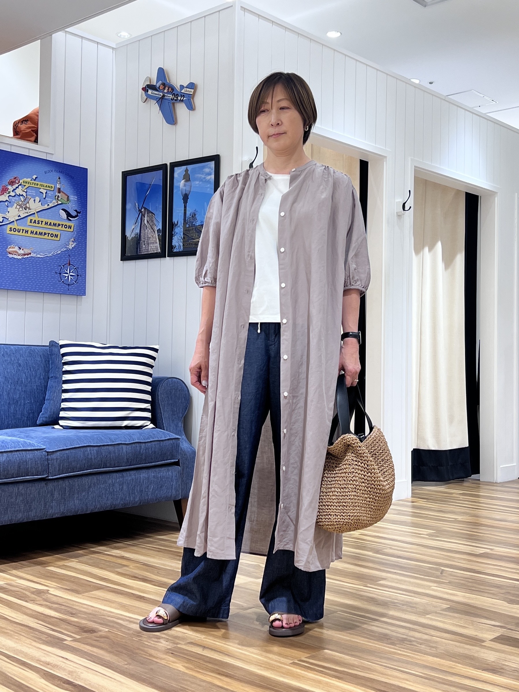 haruさんの「Dessin｜【UVカット/接触冷感】美光沢カットソー」を使ったコーディネート