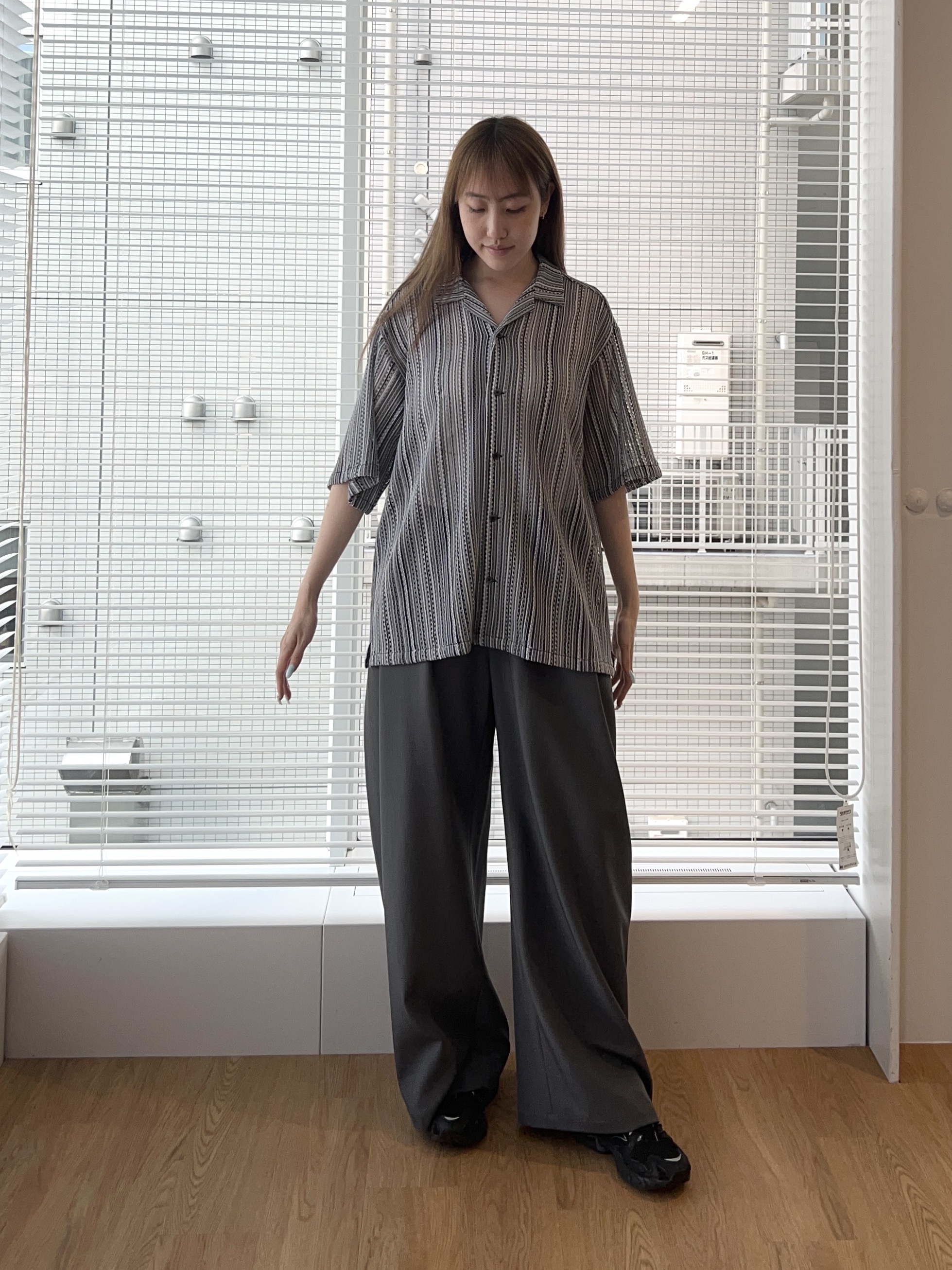 mさんの「tk.TAKEO KIKUCHI｜ストライプレースシャツ」を使ったコーディネート