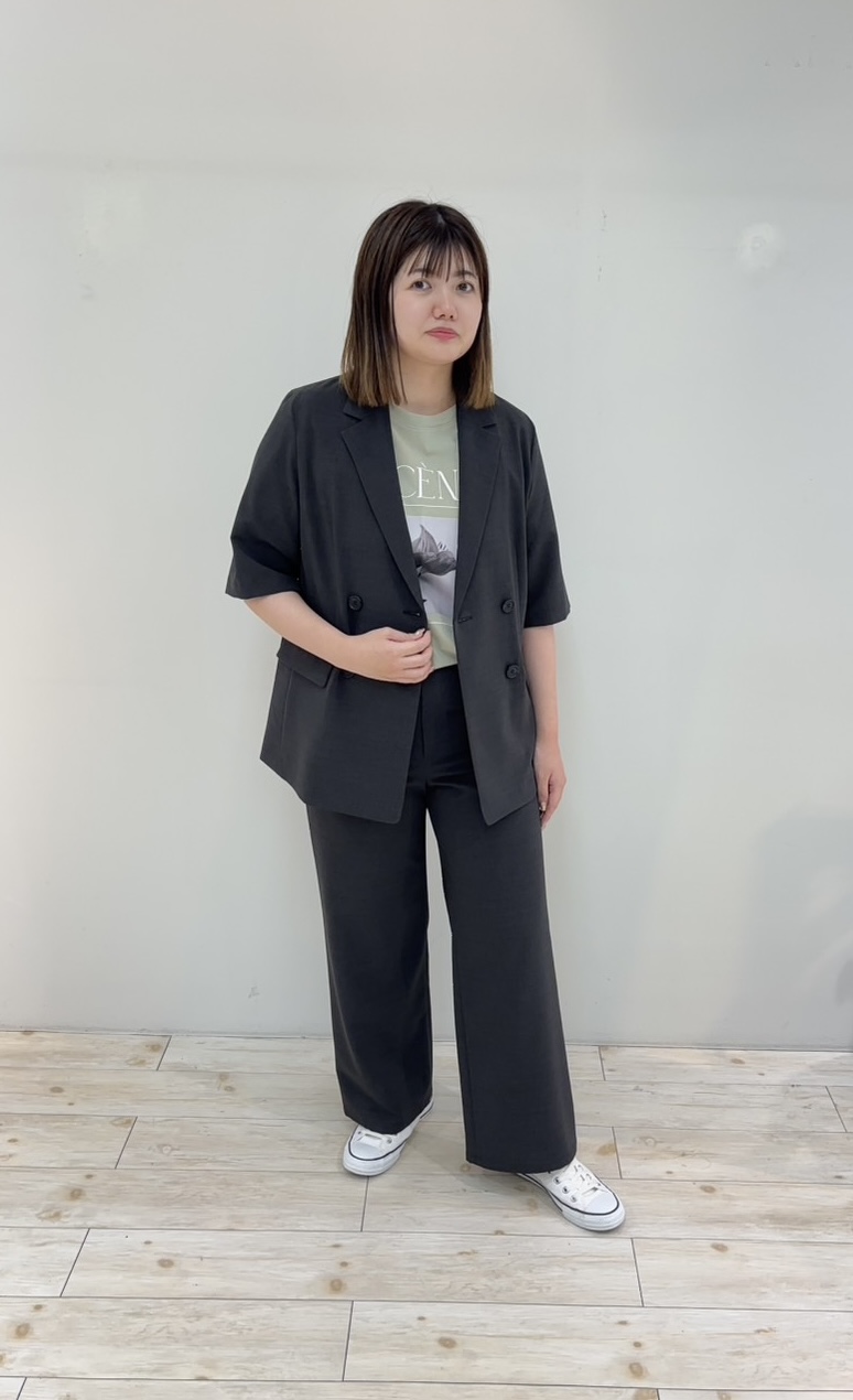 Mizuさんの「UNTITLED｜【シワになりにくい/セットアップ可/接触冷感】ハーフスリーブジャケット」を使ったコーディネート
