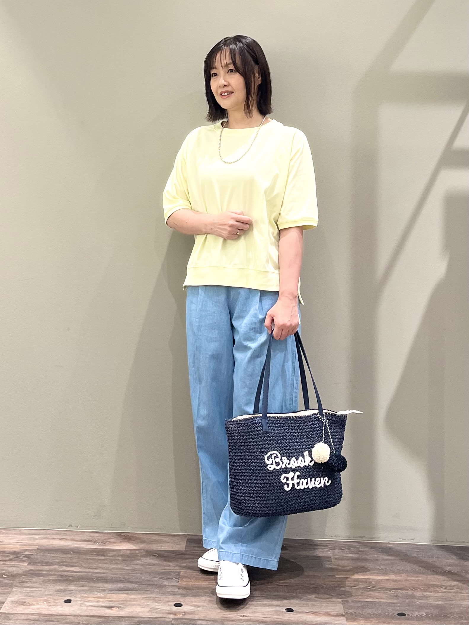 ricoさんの「Dessin｜【UVカット/接触冷感】フォルムカットソー5分袖」を使ったコーディネート