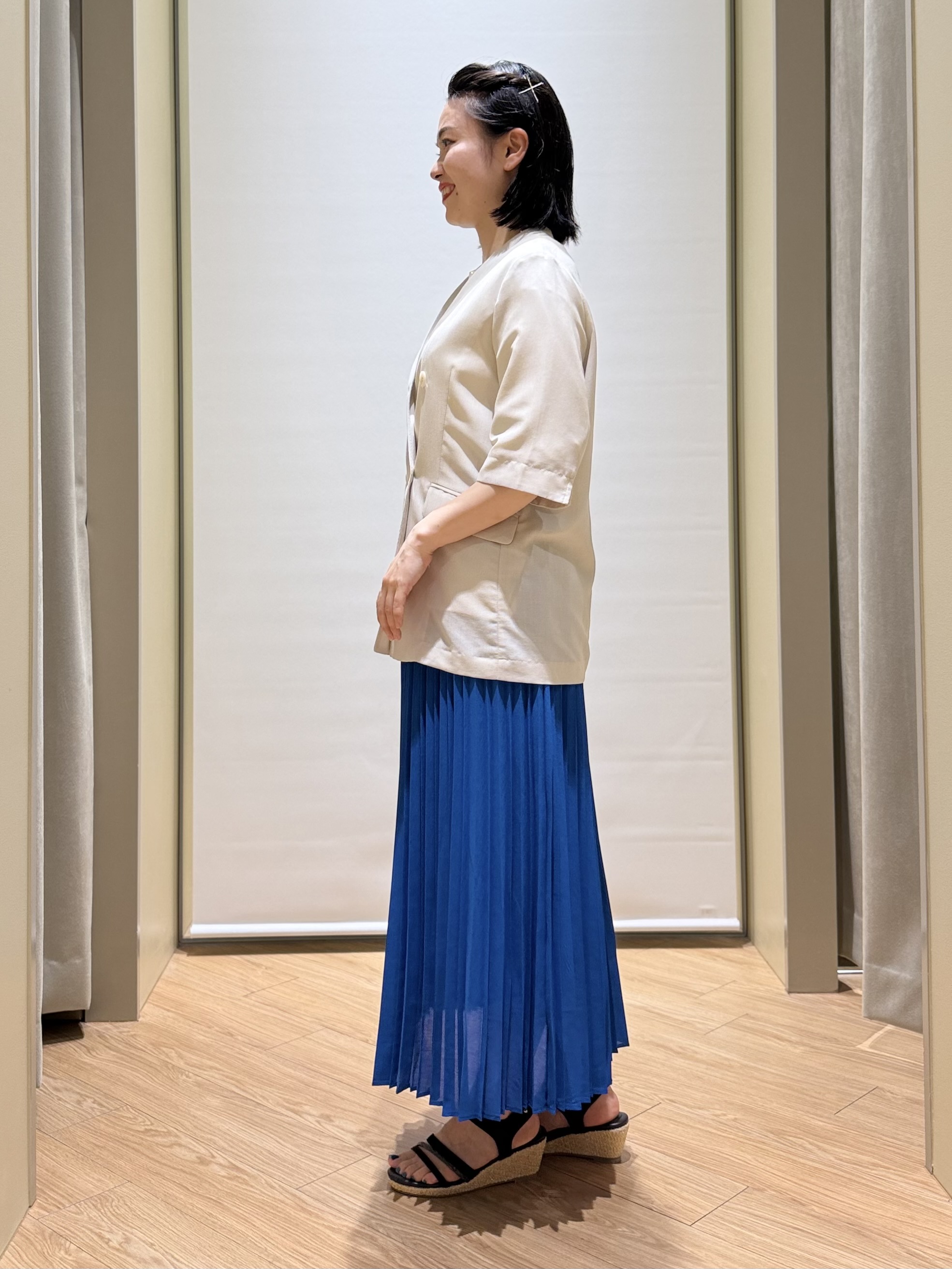 あんりさんの「grove｜【洗濯機OK/ひんやり】軽く羽織れるハーフスリーブジャケット」を使ったコーディネート