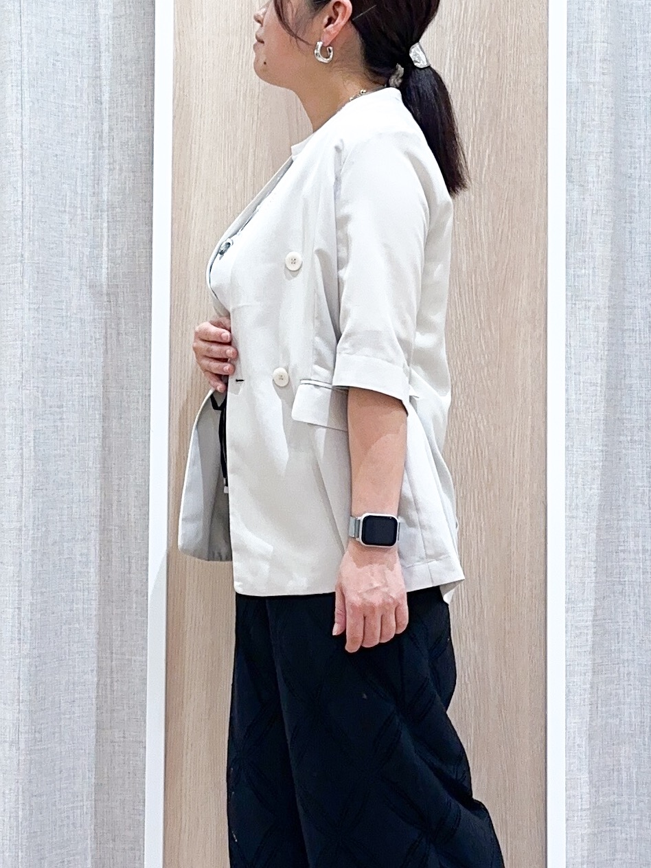 naoさんの「grove｜【洗濯機OK/ひんやり】軽く羽織れるハーフスリーブジャケット」を使ったコーディネート