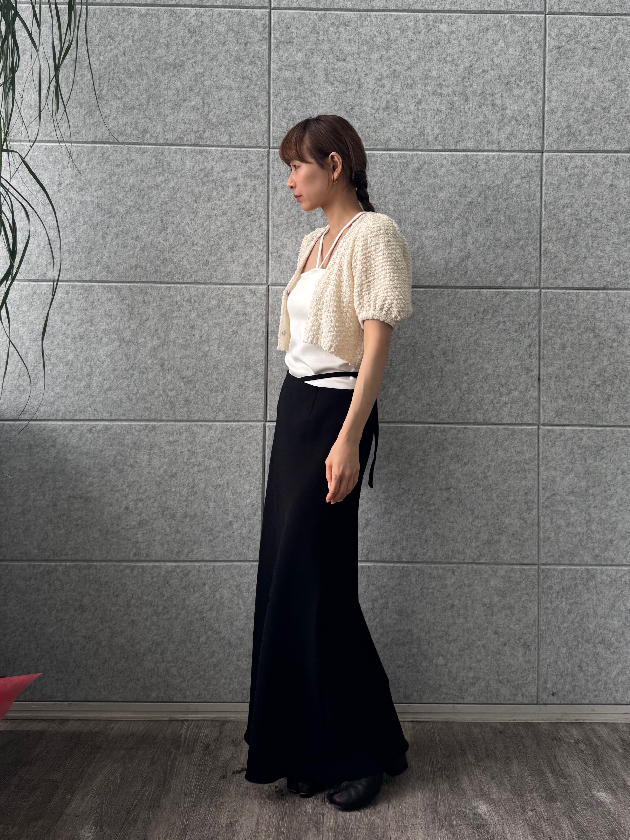 designer yukaさんの「CODE A｜cloudy puff cardigan」を使ったコーディネート