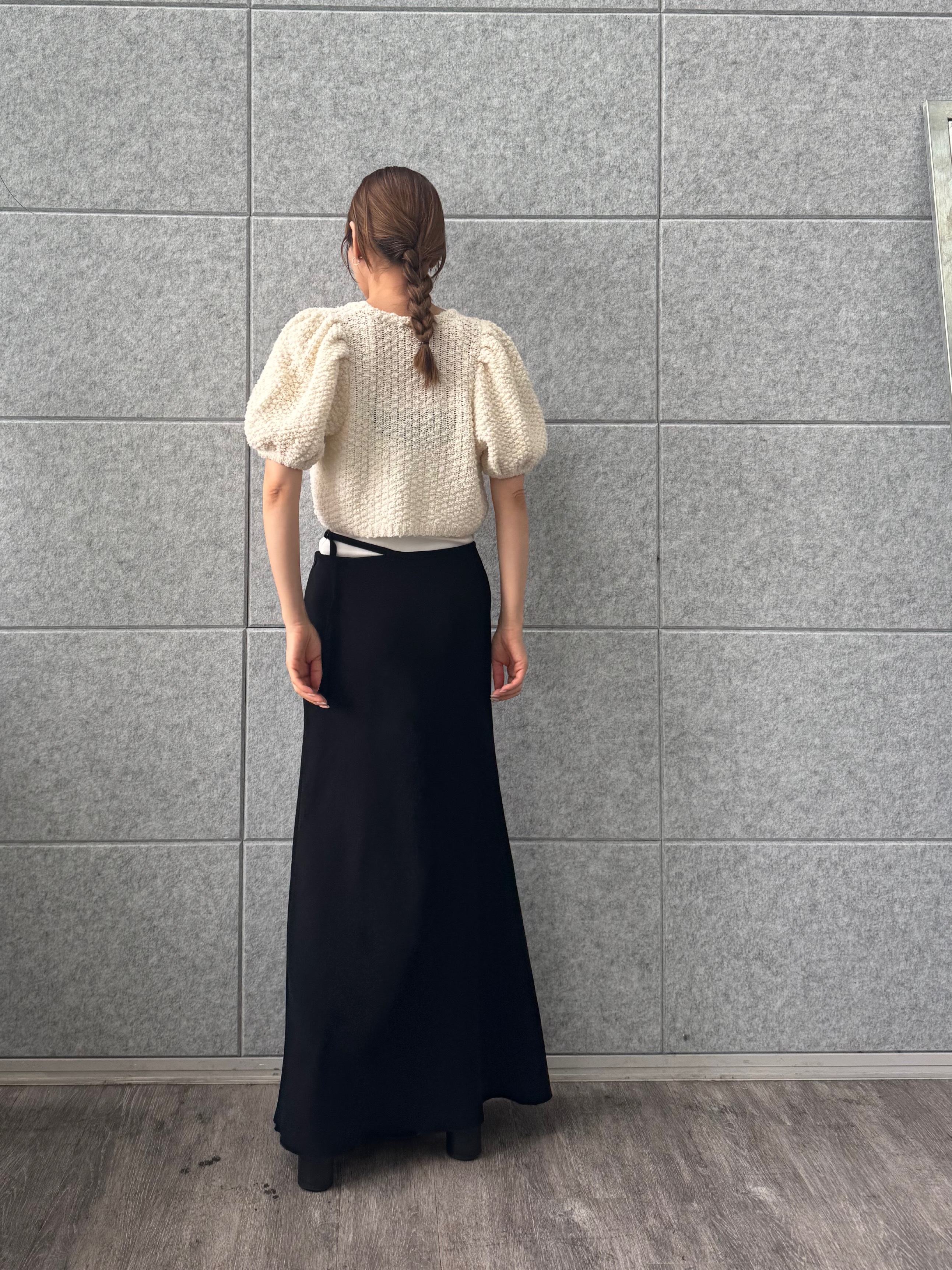 designer yukaさんの「CODE A｜cloudy puff cardigan」を使ったコーディネート