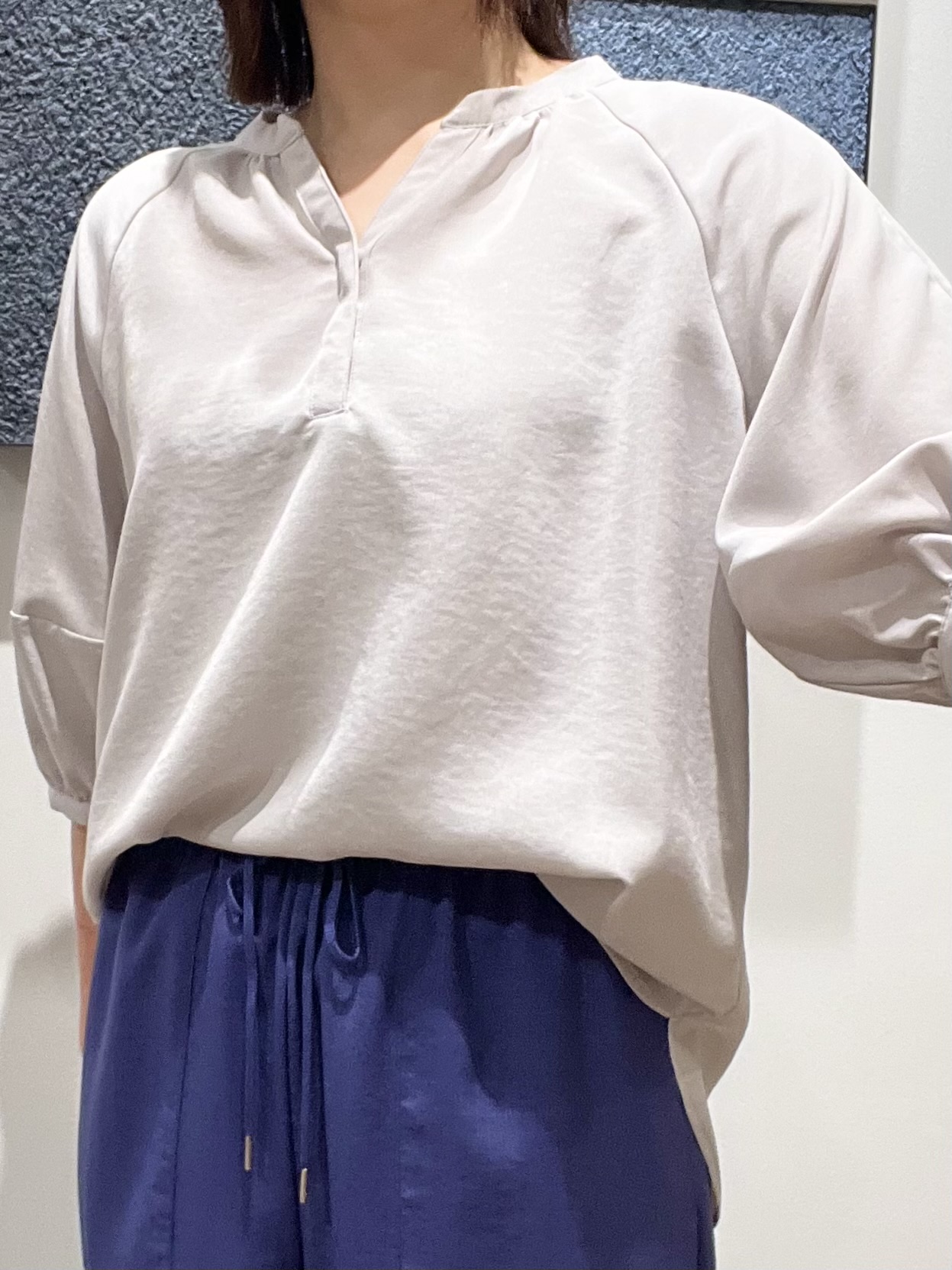 ricoさんの「Dessin｜【洗える】スキッパーライトブラウス」を使ったコーディネート