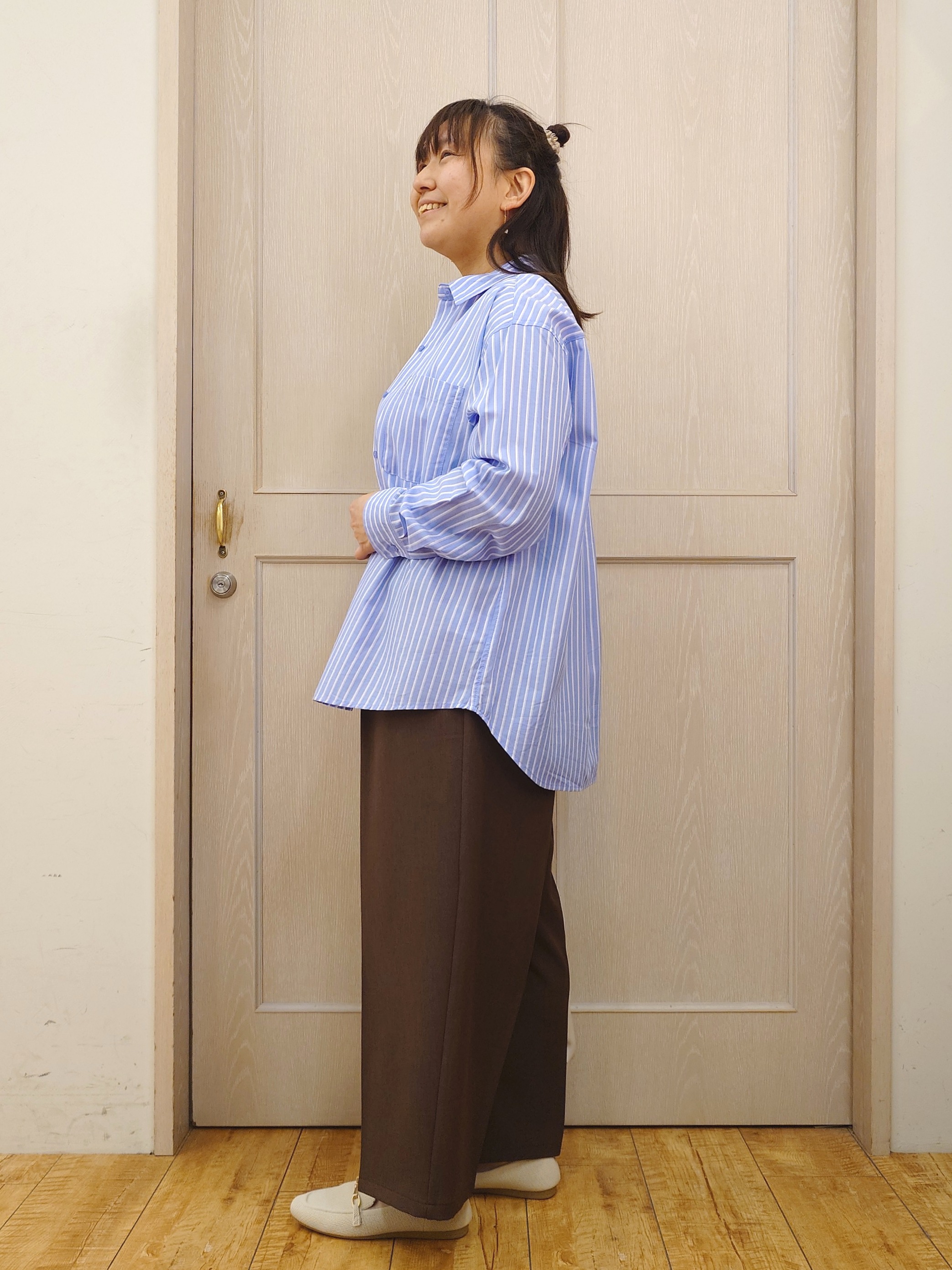 とろろさんの「SHOO･LA･RUE｜【前後2WAY/洗濯機可/S-LL】スクエアネックで小顔効果 ランダムテレコタンクトップ」を使ったコーディネート