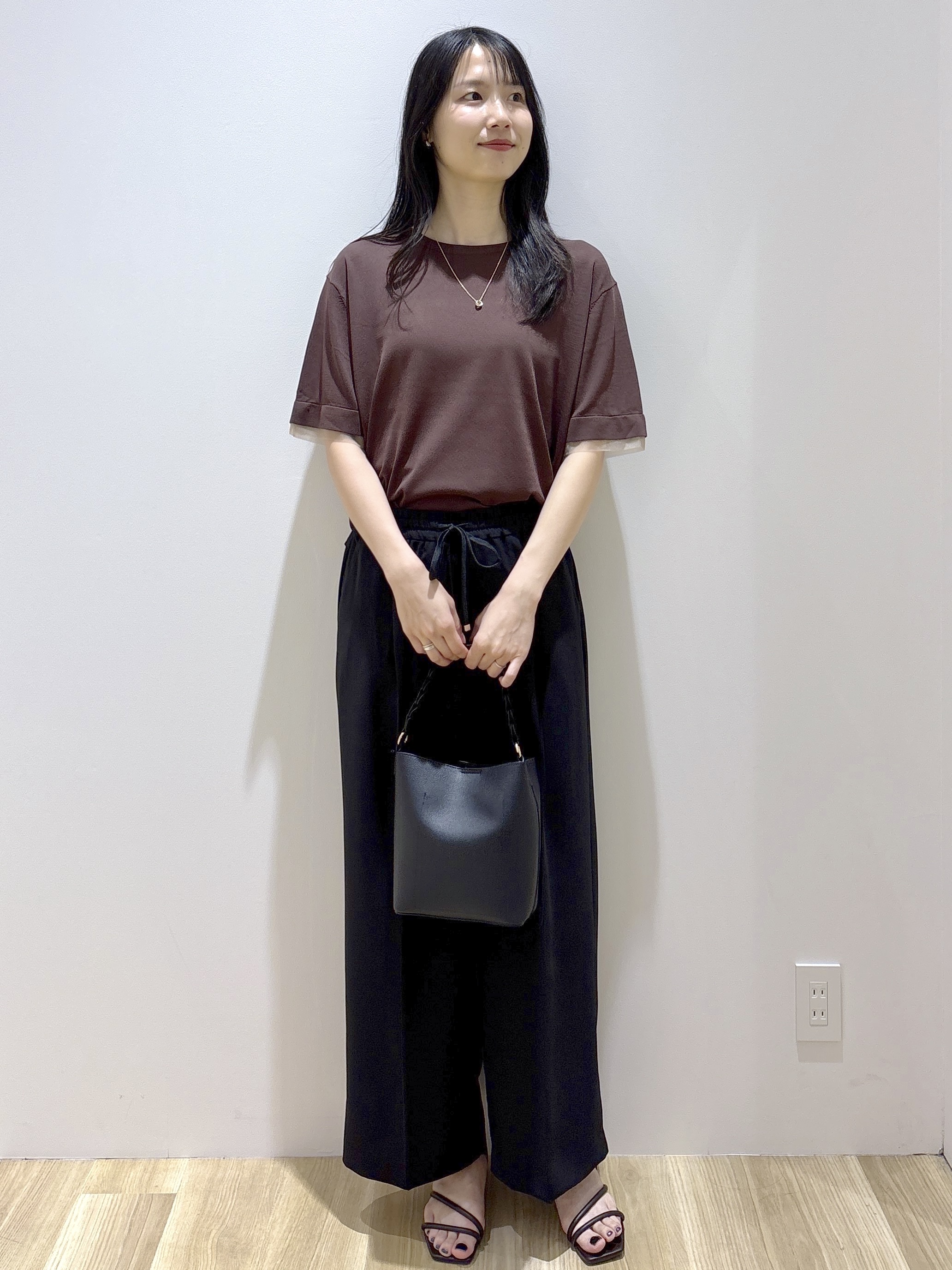 sachikoさんの「OPAQUE.CLIP｜【UV／接触冷感／抗ピル】シアー＆レイヤード風さらりニット《洗濯機OK》」を使ったコーディネート