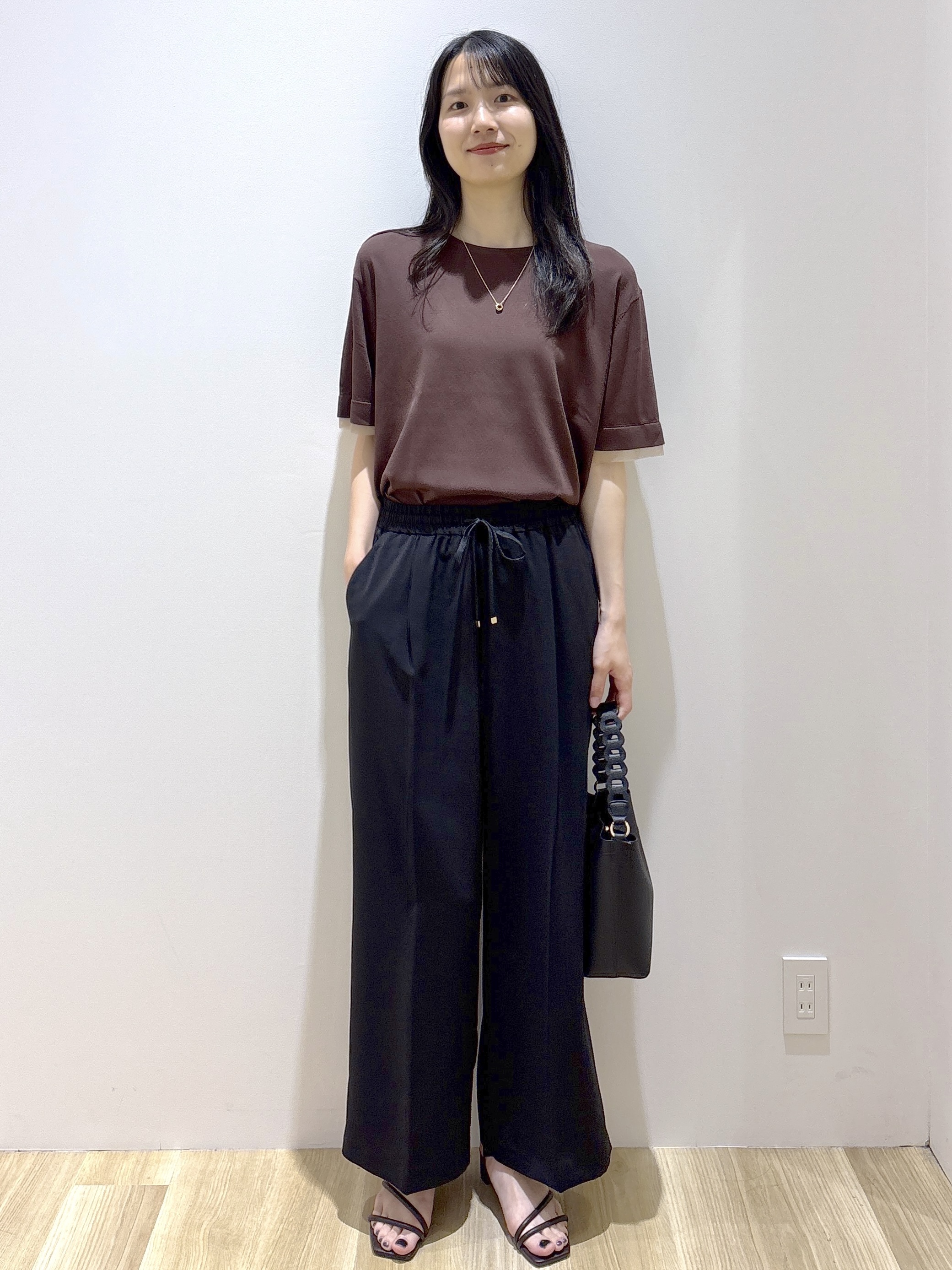 sachikoさんの「OPAQUE.CLIP｜【UV／接触冷感／抗ピル】シアー＆レイヤード風さらりニット《洗濯機OK》」を使ったコーディネート