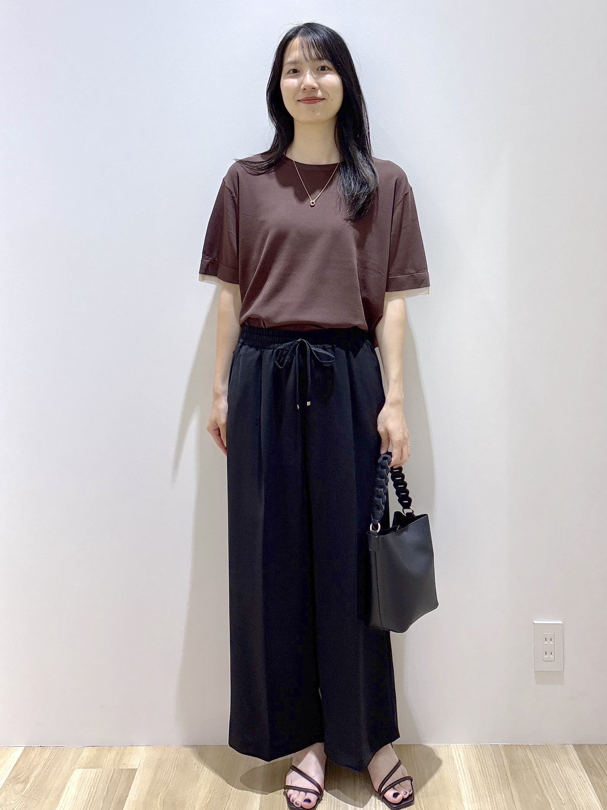 sachikoさんの「OPAQUE.CLIP｜【UV／接触冷感／抗ピル】シアー＆レイヤード風さらりニット《洗濯機OK》」を使ったコーディネート