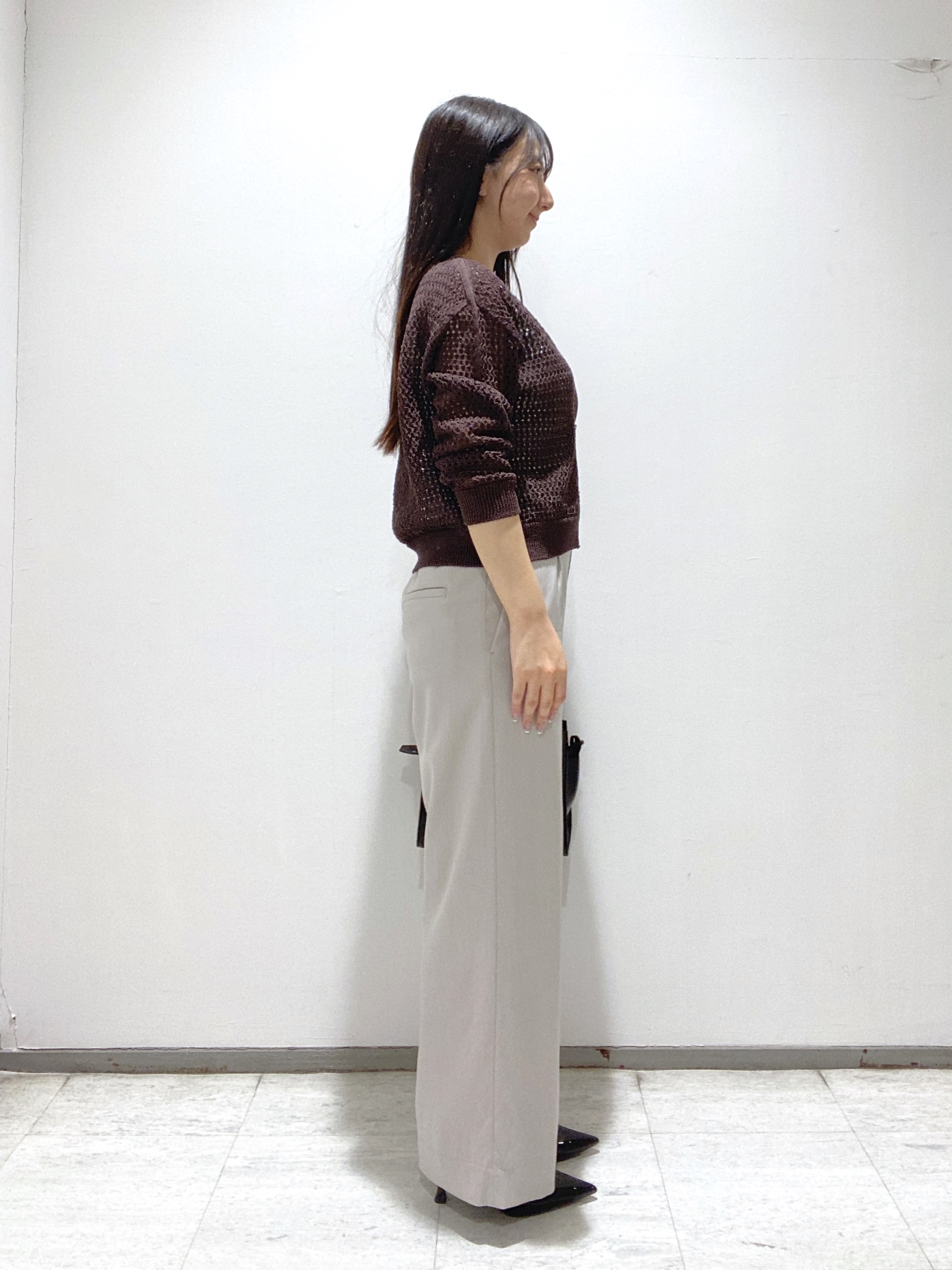 meiさんの「INDIVI｜【洗える／コットン】メッシュジップニットカーディガン」を使ったコーディネート