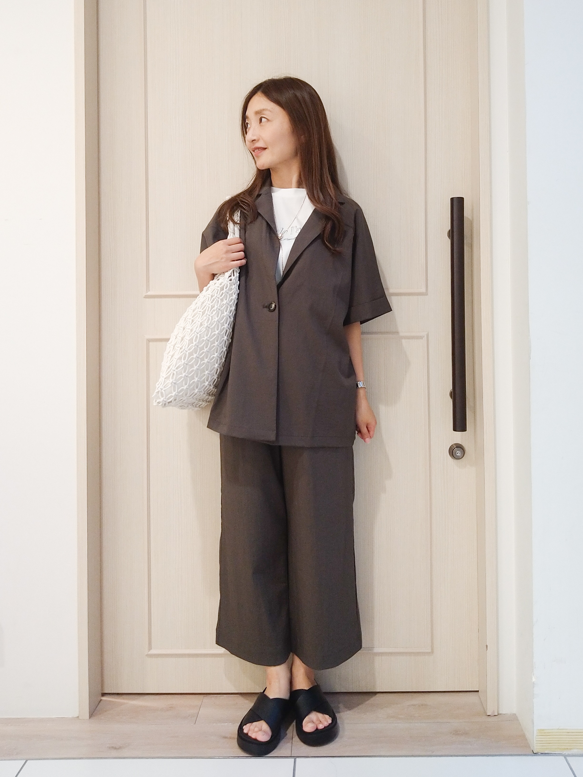 mi-saさんの「SHOO･LA･RUE｜【高レビュー/洗濯機可/セットアップ可】軽凛(かろりん) 半袖ジャケット」を使ったコーディネート