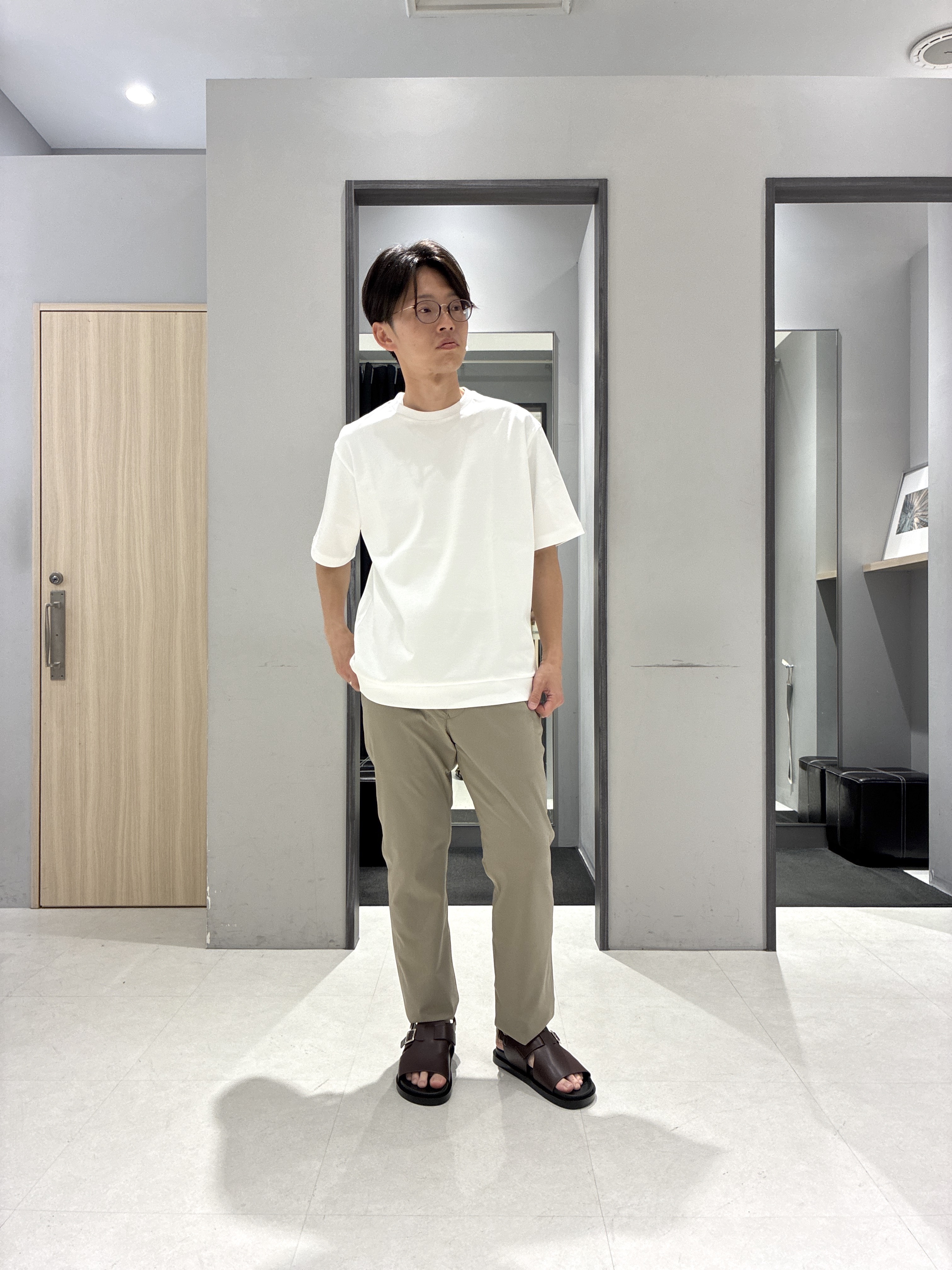 わいずみさんの「TAKEO KIKUCHI｜【通気性】トリコットサッカー 7分袖シャツ」を使ったコーディネート