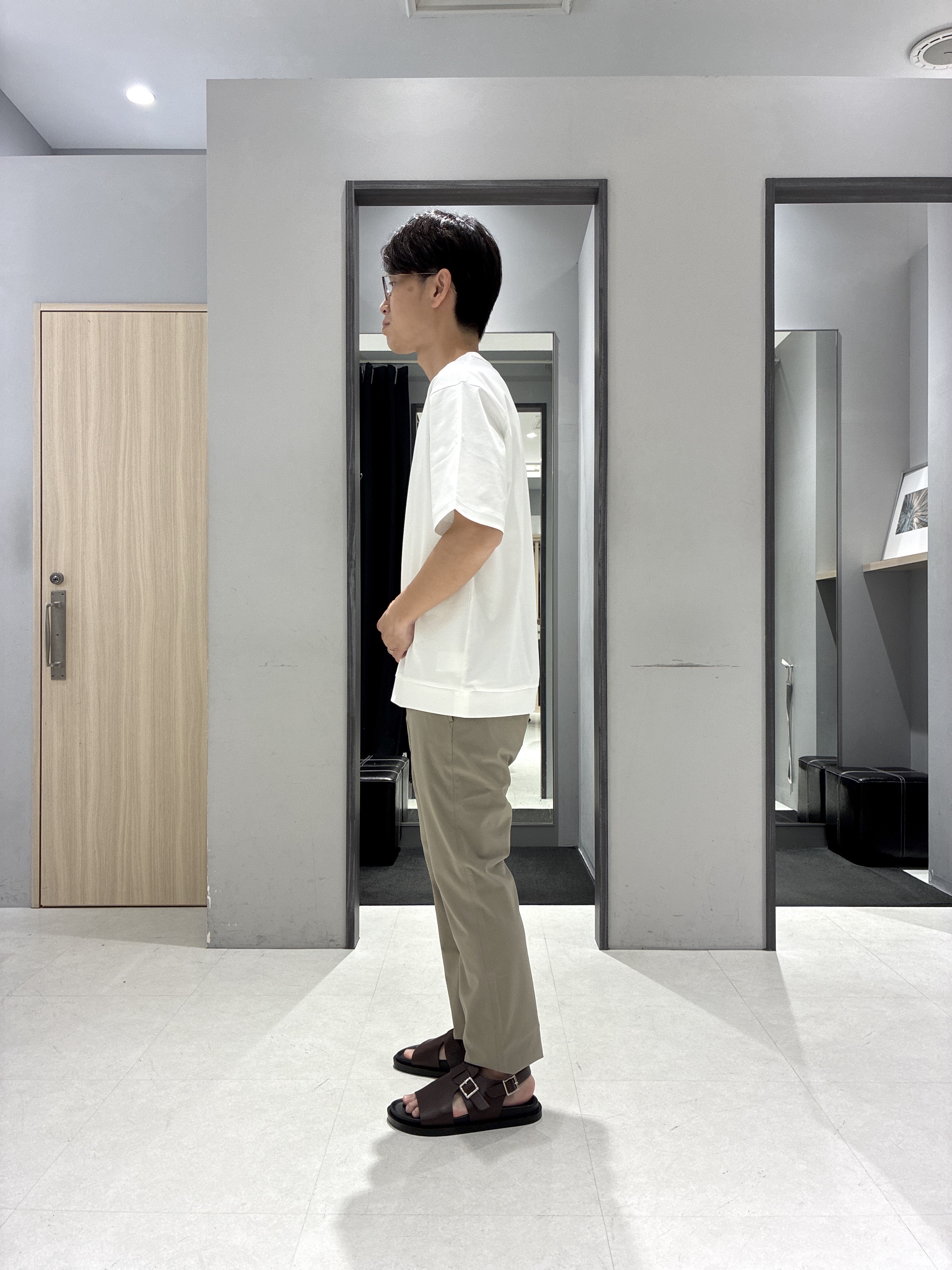 わいずみさんの「TAKEO KIKUCHI｜【通気性】トリコットサッカー 7分袖シャツ」を使ったコーディネート