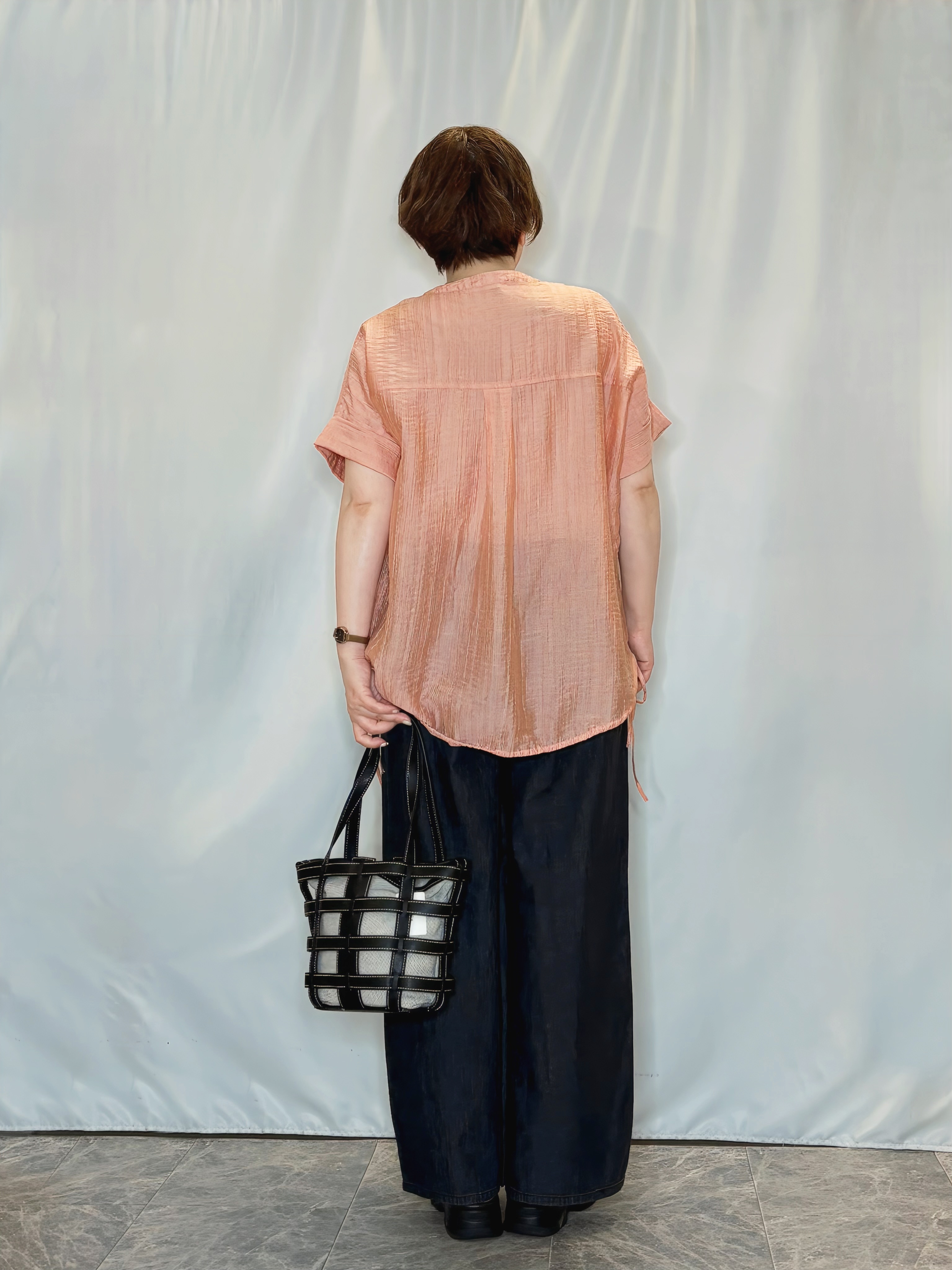 たみさんの「SHOO･LA･RUE｜【高レビュー/体型カバー】インせず着られる スキッパー裾リボンブラウス」を使ったコーディネート