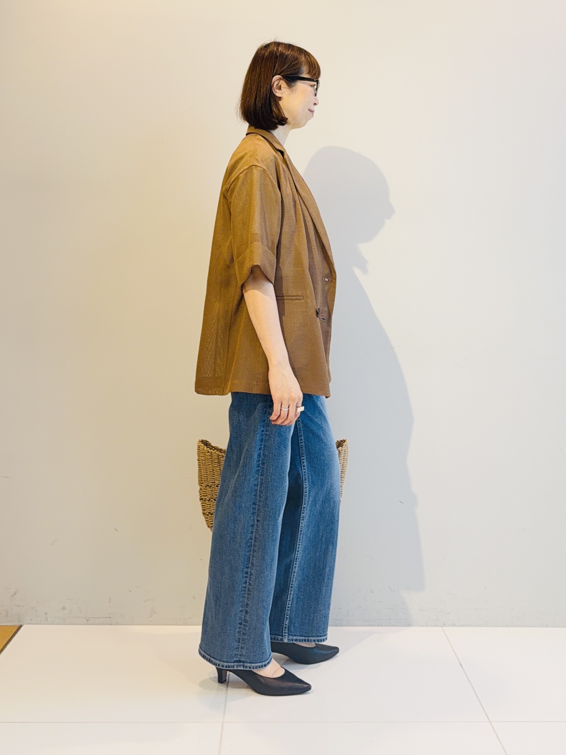 murayamaさんの「INDIVI｜【洗える／メッシュ素材／SETUP可能】半袖シアージャケット」を使ったコーディネート