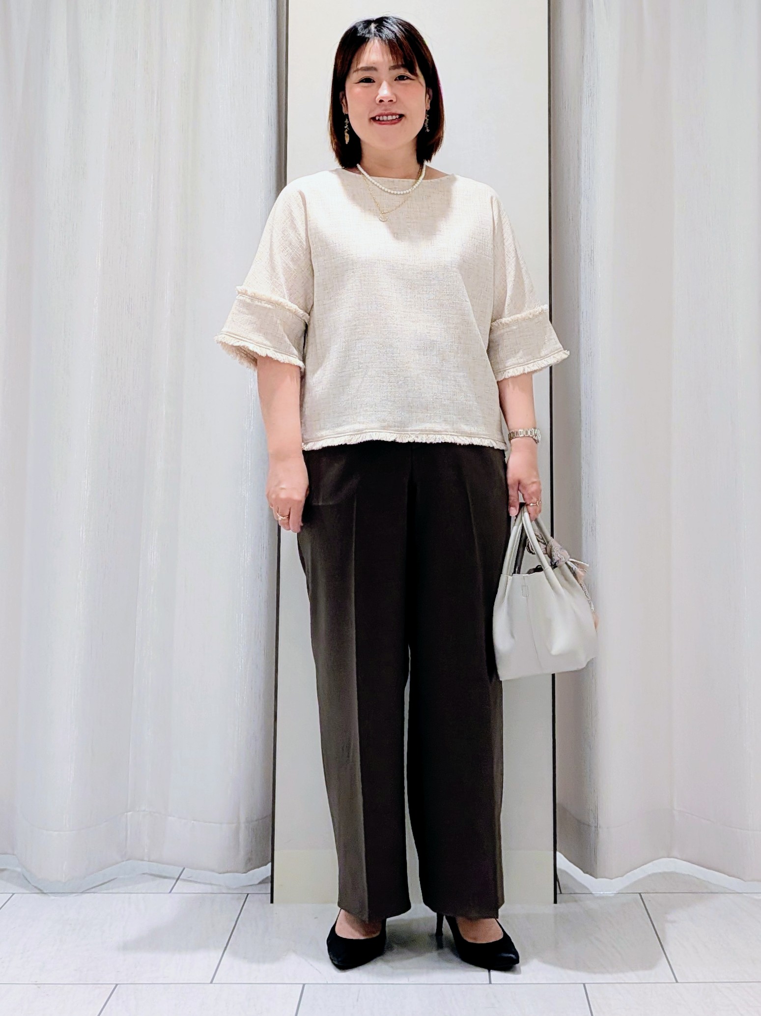 Onumaさんの「UNTITLED｜◆ドライミックスツィードブラウス」を使ったコーディネート