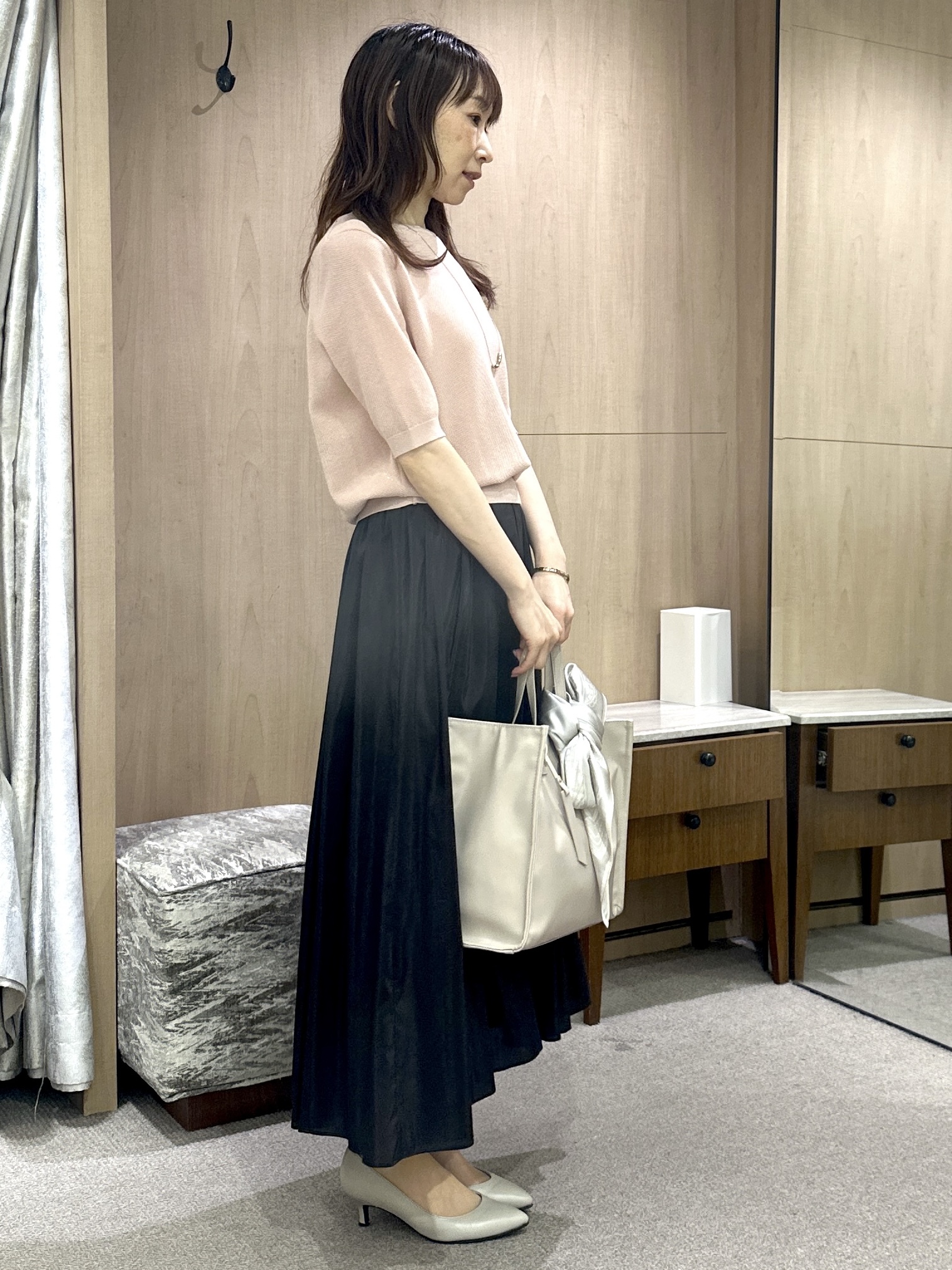 Miwaさんの「UNTITLED｜◆【アンサンブル可】ラメ混クルーネックプルオーバー」を使ったコーディネート
