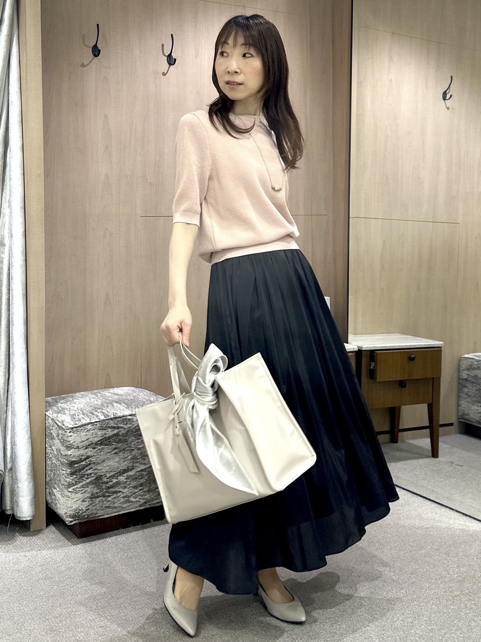 Miwaさんの「UNTITLED｜◆【アンサンブル可】ラメ混クルーネックプルオーバー」を使ったコーディネート