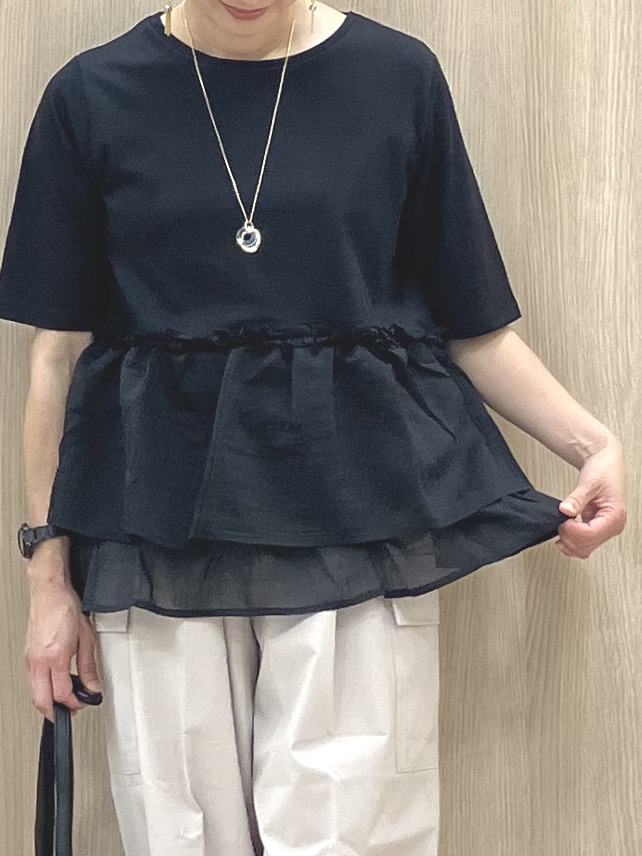 Keiさんの「grove｜【体型カバー】INせず決まる、ウエストシアーフリルTシャツ」を使ったコーディネート