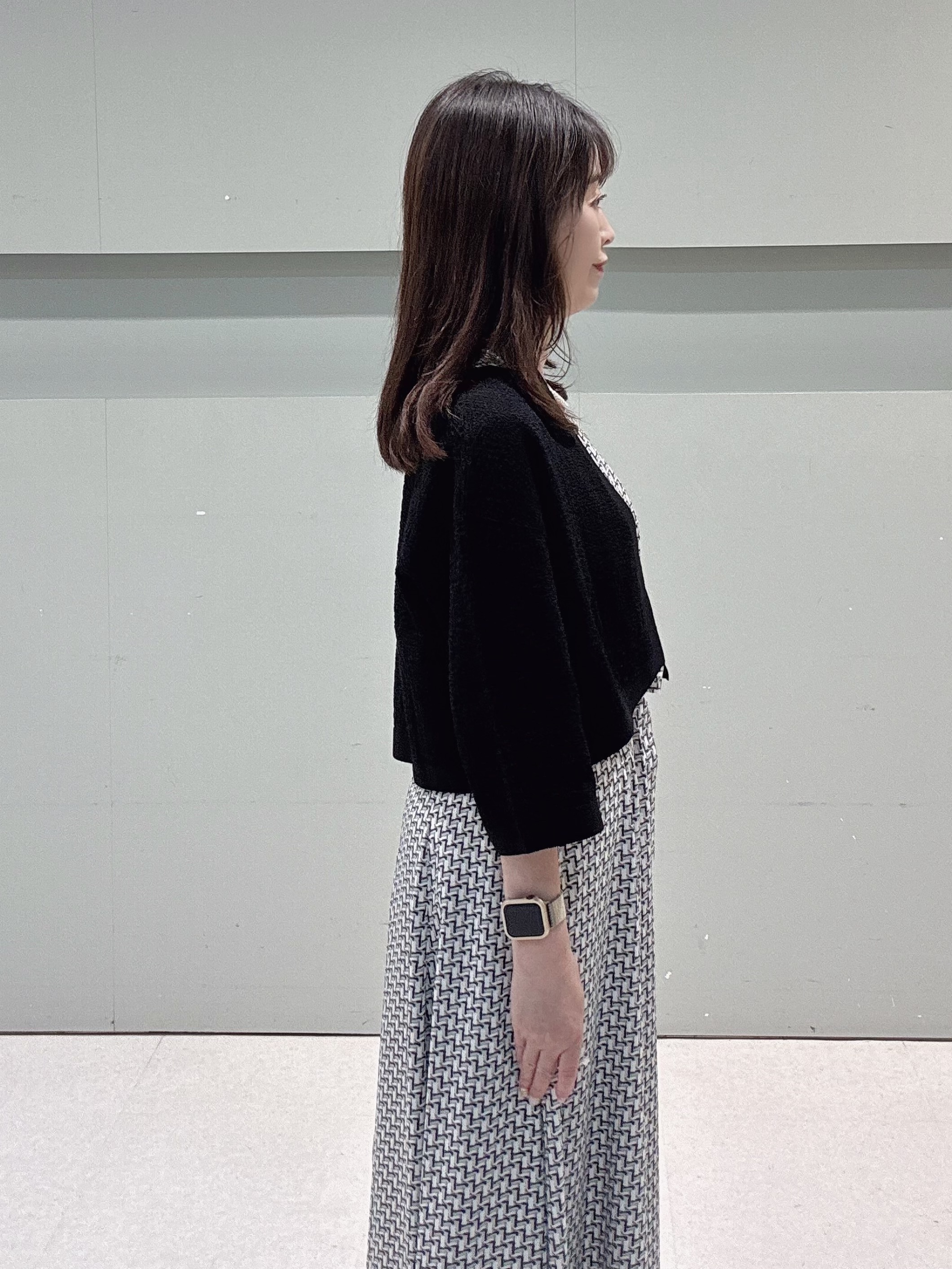 makiさんの「UNTITLED｜【美シルエット/洗える】ジオメプリントワンピース」を使ったコーディネート