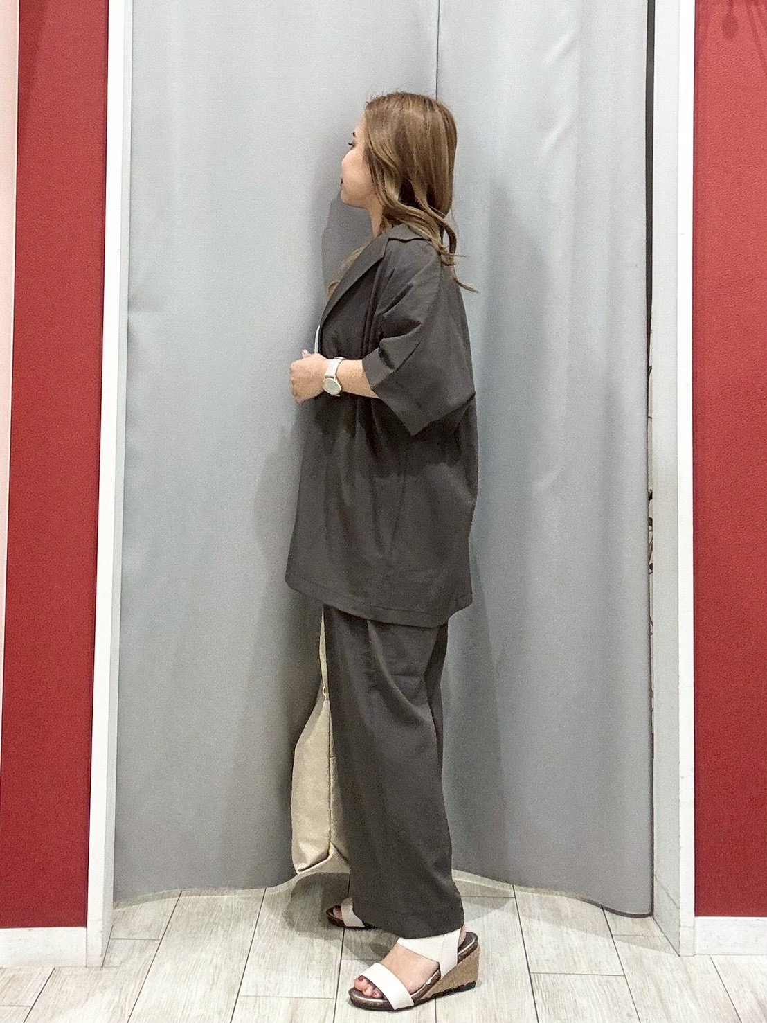 shioさんの「SHOO･LA･RUE｜【高レビュー/洗濯機可/セットアップ可】軽凛(かろりん) 半袖ジャケット」を使ったコーディネート
