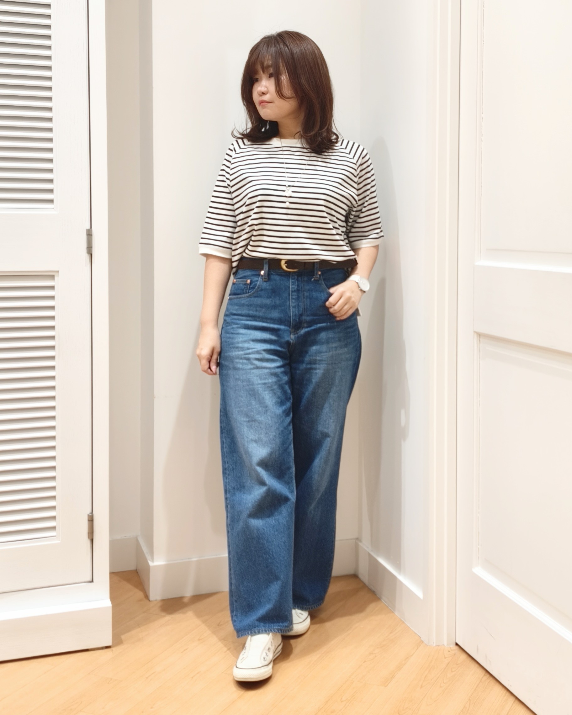 AIKOsanさんの「Dessin｜【UVカット/接触冷感】フォルムカットソー5分袖」を使ったコーディネート