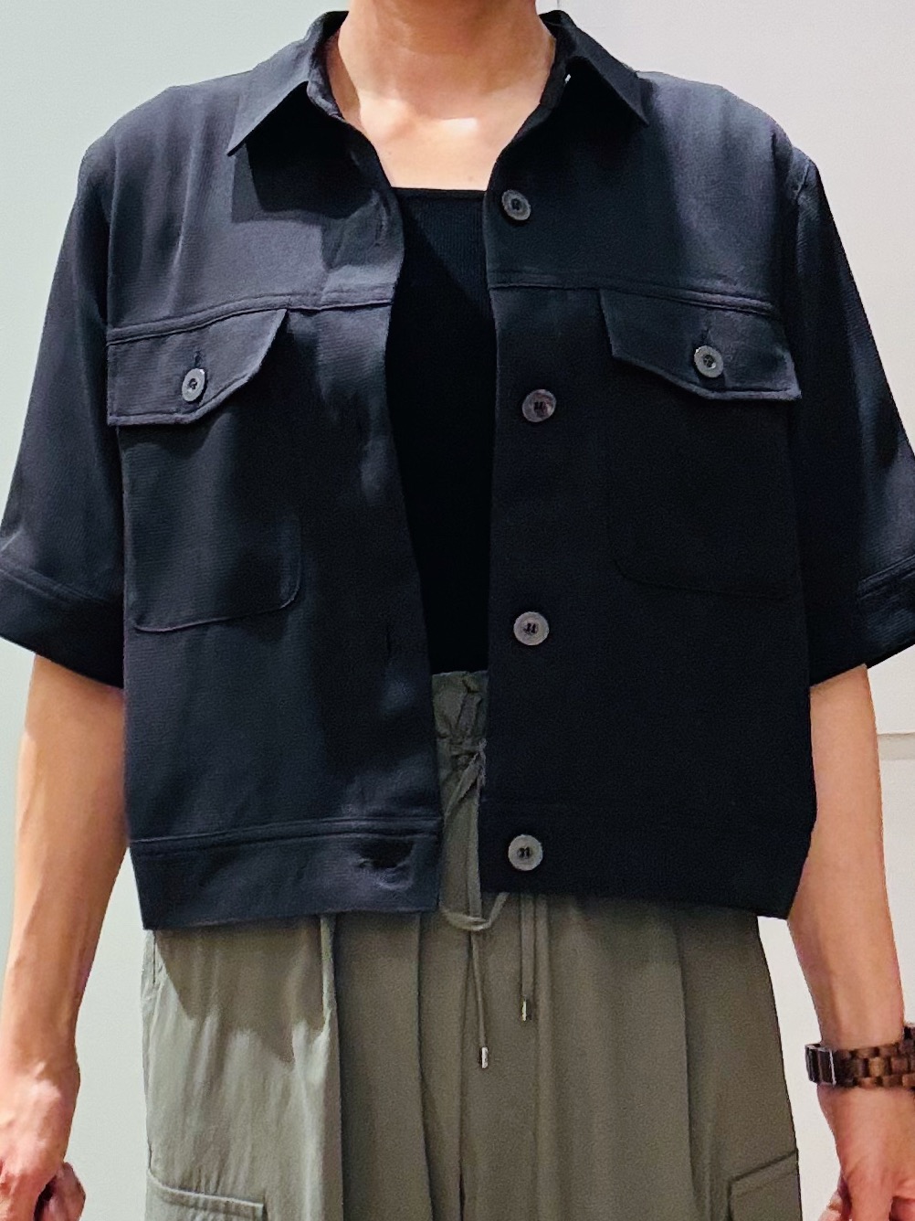 Komi☆さんの「grove｜【吸水速乾・通気性・洗える】衿付きハーフジャケット」を使ったコーディネート