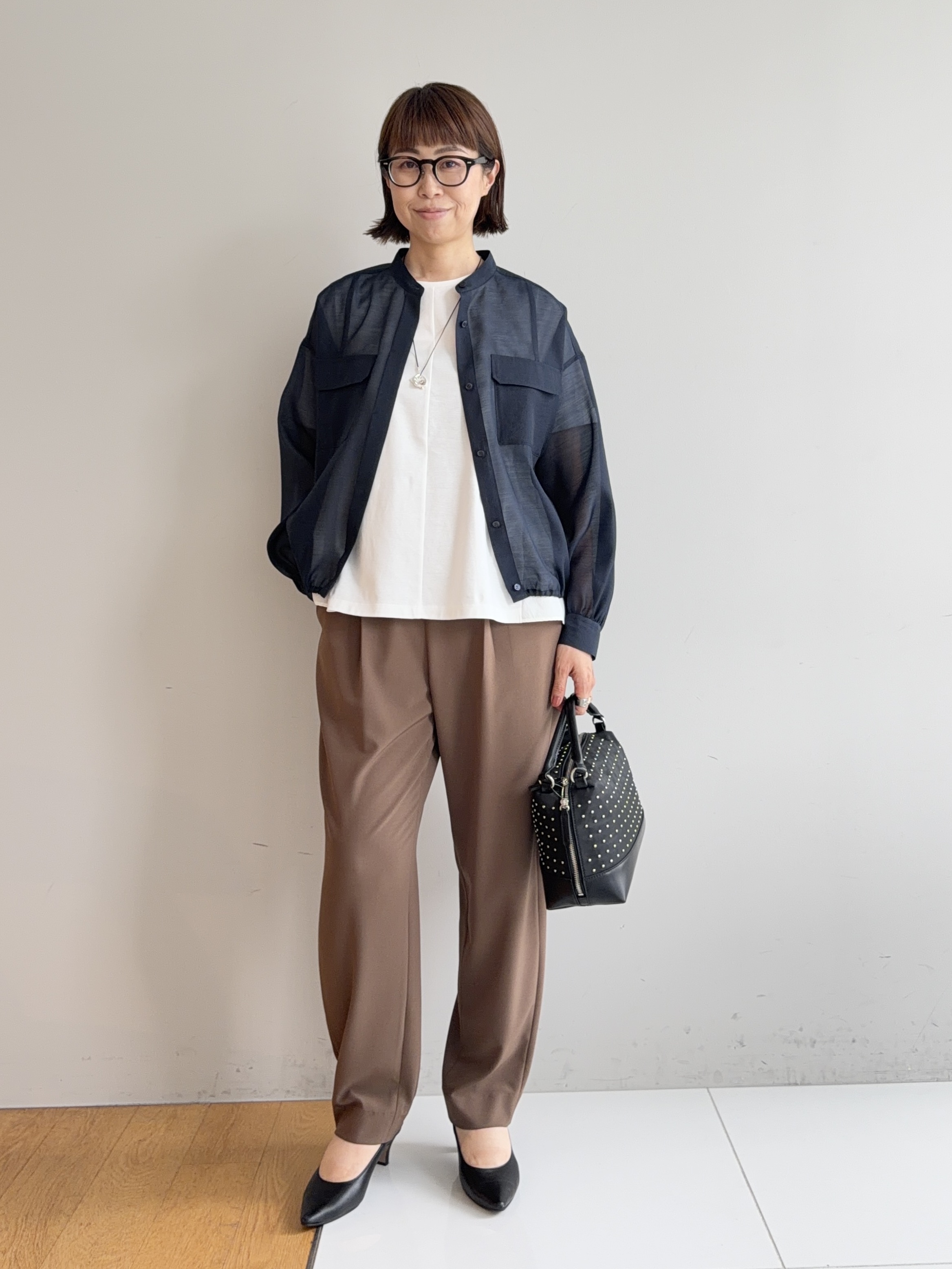murayamaさんの「INDIVI｜【トレンド／2WAY】裾ドロスト付きシアーブラウスブルゾン」を使ったコーディネート