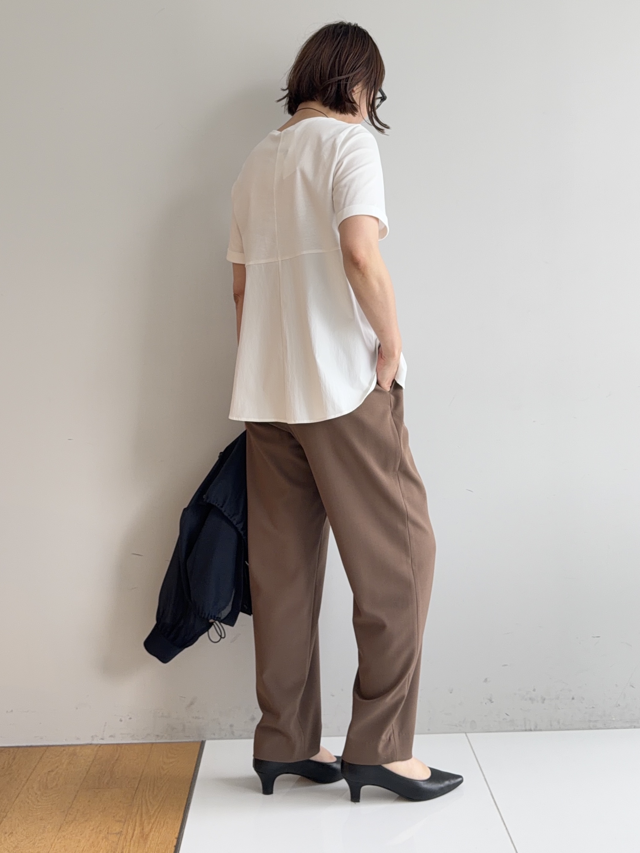 murayamaさんの「INDIVI｜【トレンド／2WAY】裾ドロスト付きシアーブラウスブルゾン」を使ったコーディネート