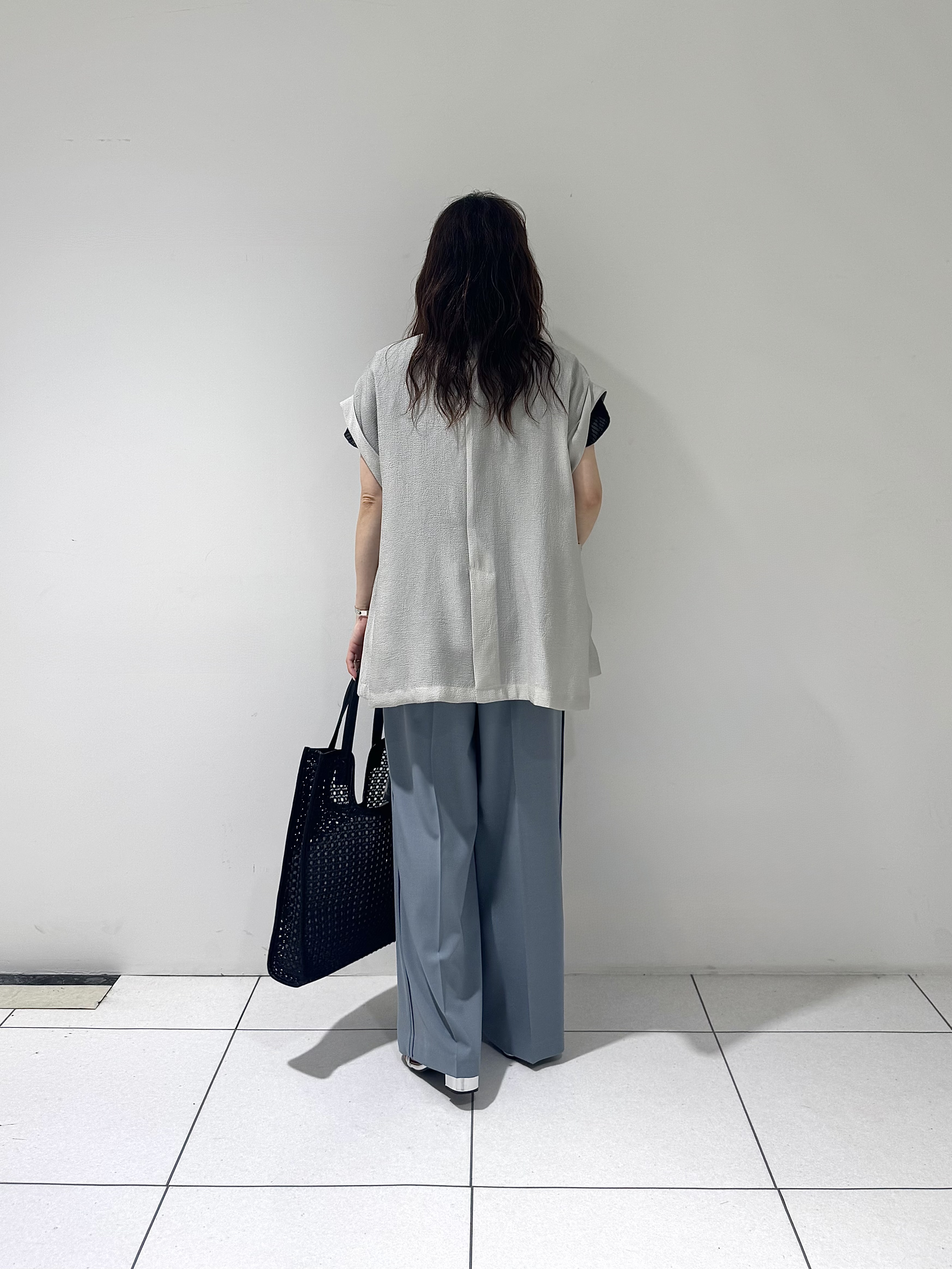 そんさんの「INDIVI｜ワッシャーシアー半袖ダブルジャケット」を使ったコーディネート